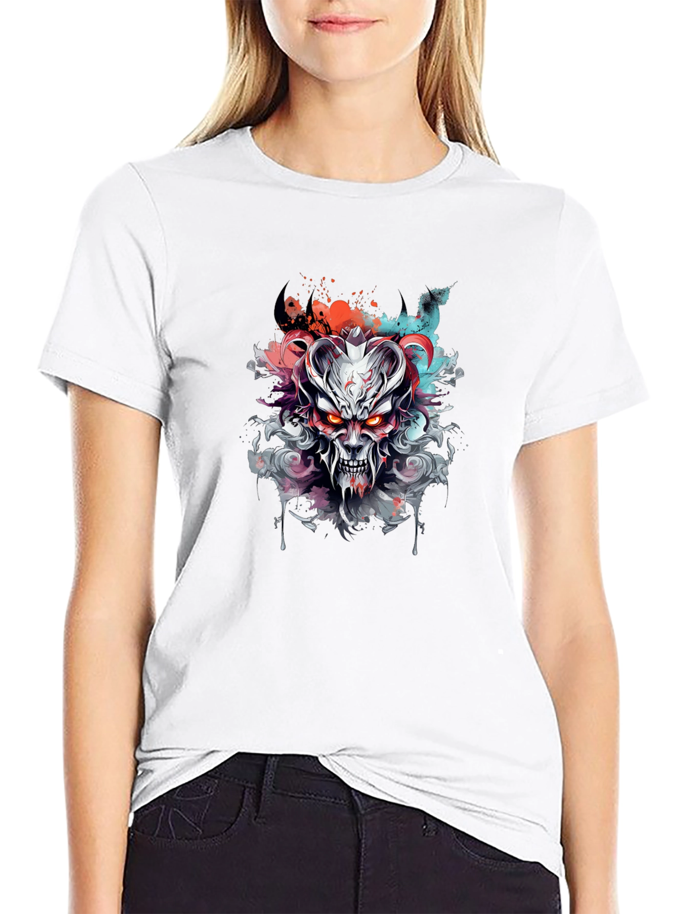 Demon Graphic Tee - Edgy Style