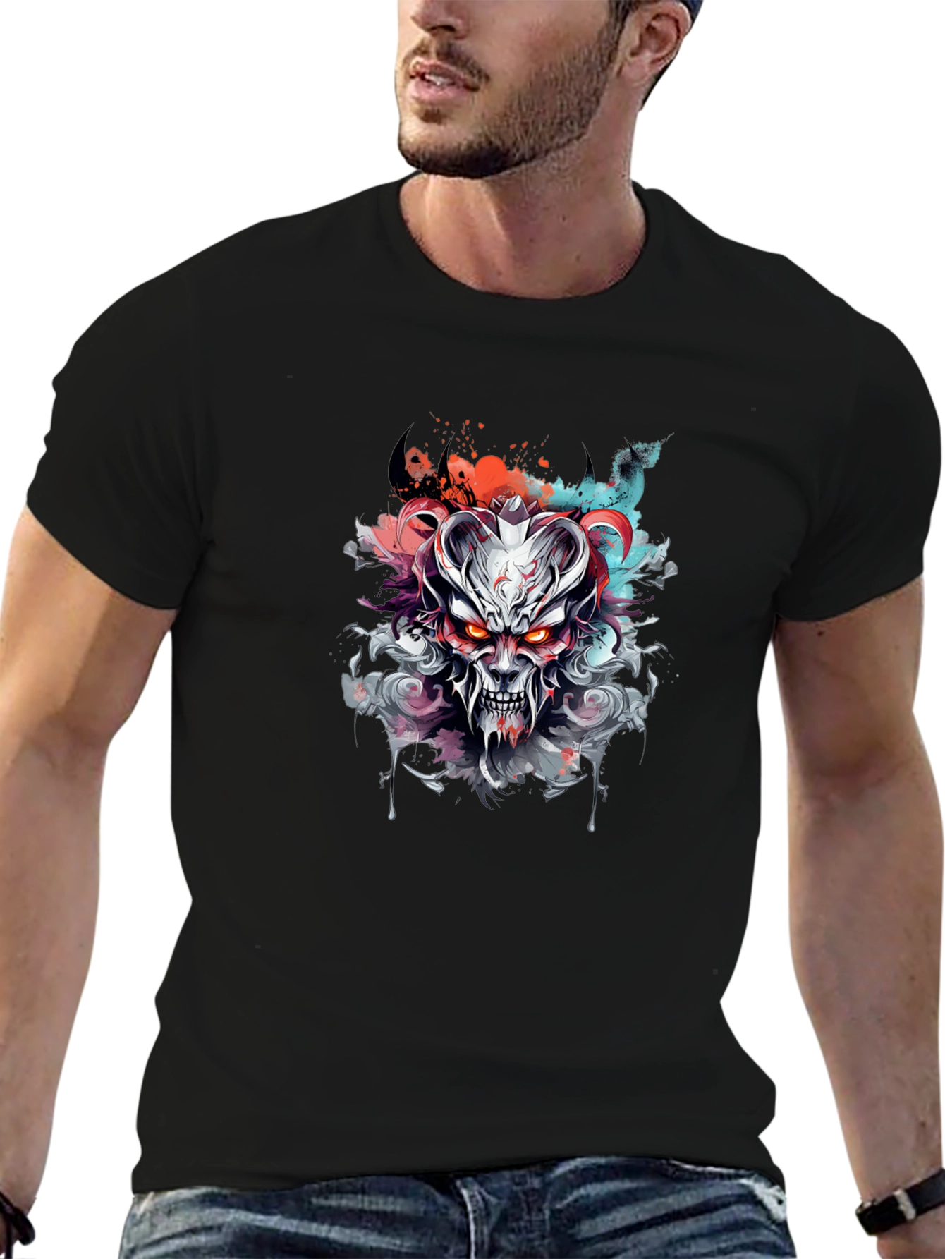 Demon Graphic Tee - Edgy Style