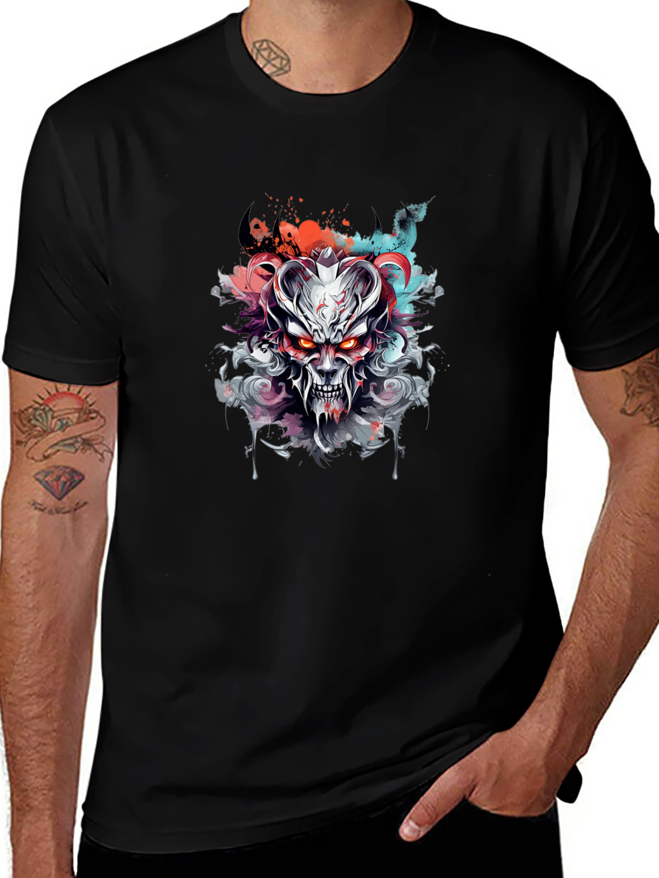 Demon Graphic Tee - Edgy Style