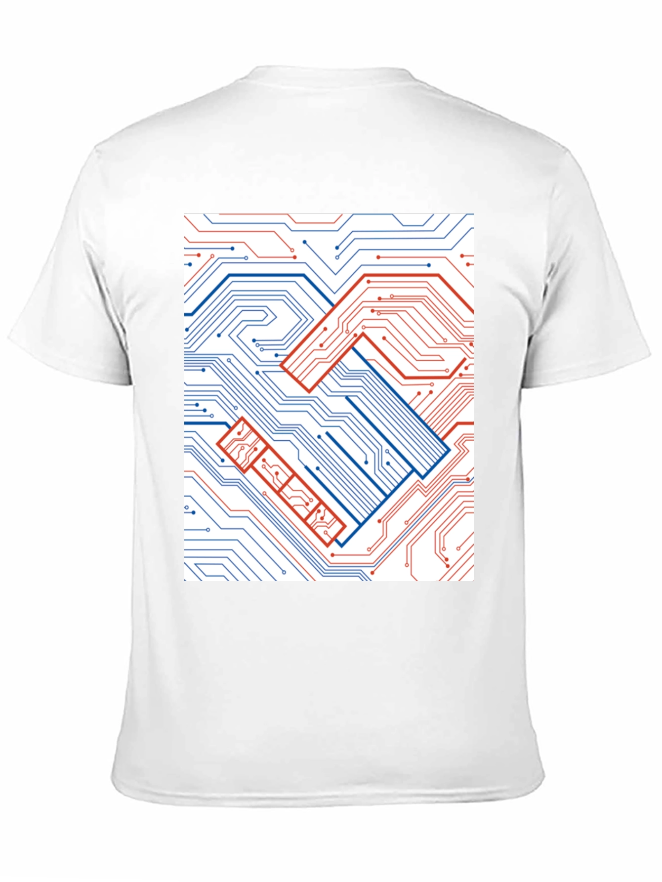 Tech Handshake Graphic T-Shirt - Modern Circuit Board Design