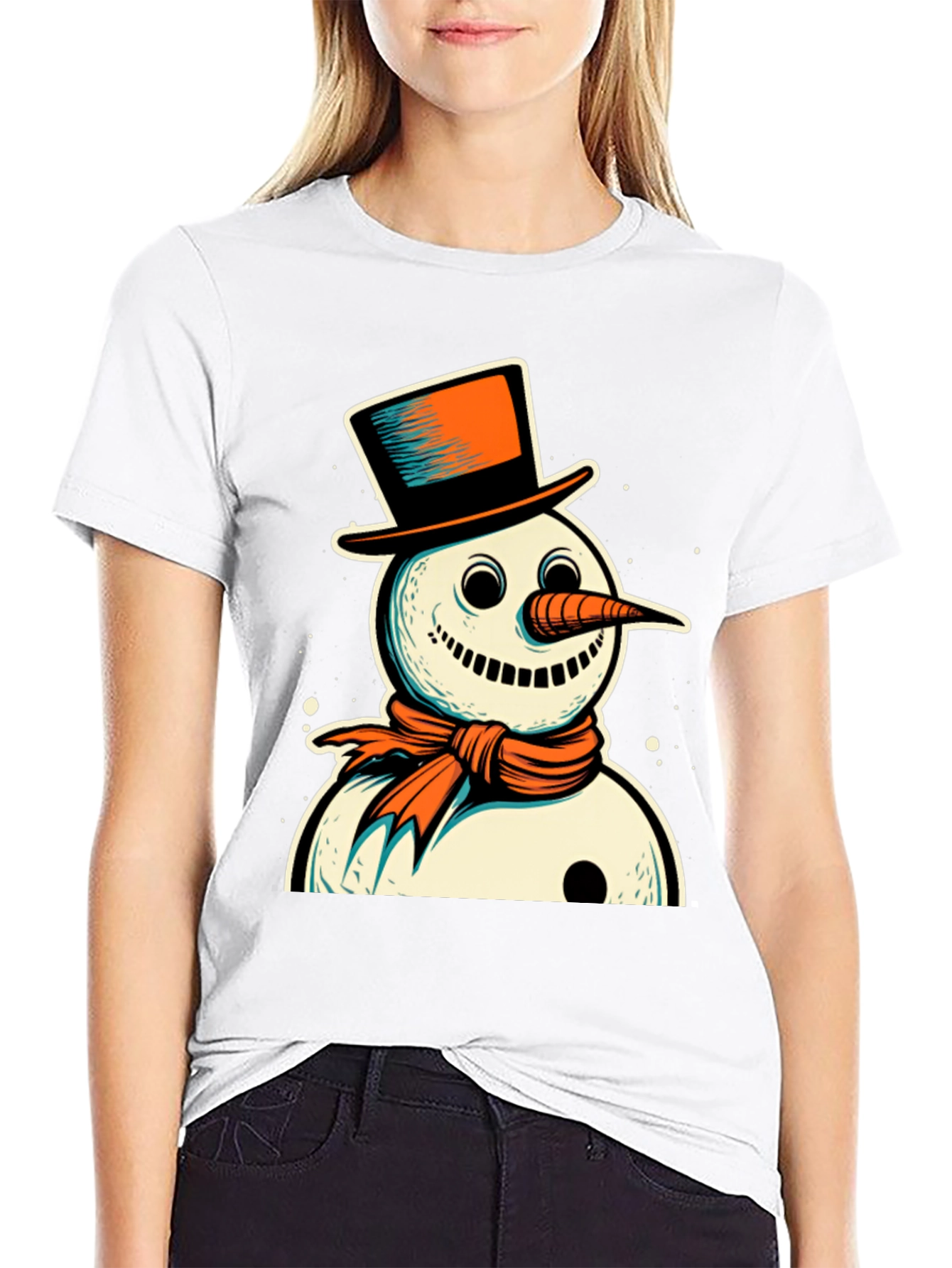 Snowman Graphic Tee - Festive Holiday Style