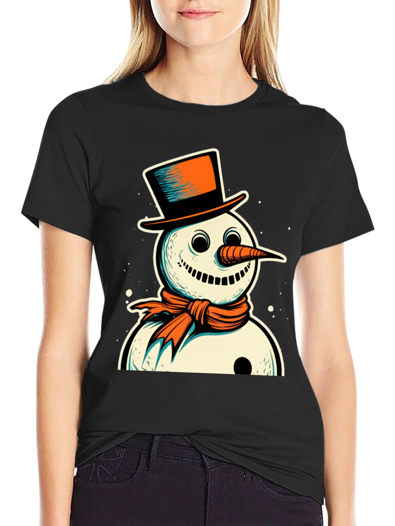 Snowman Graphic Tee - Festive Holiday Style