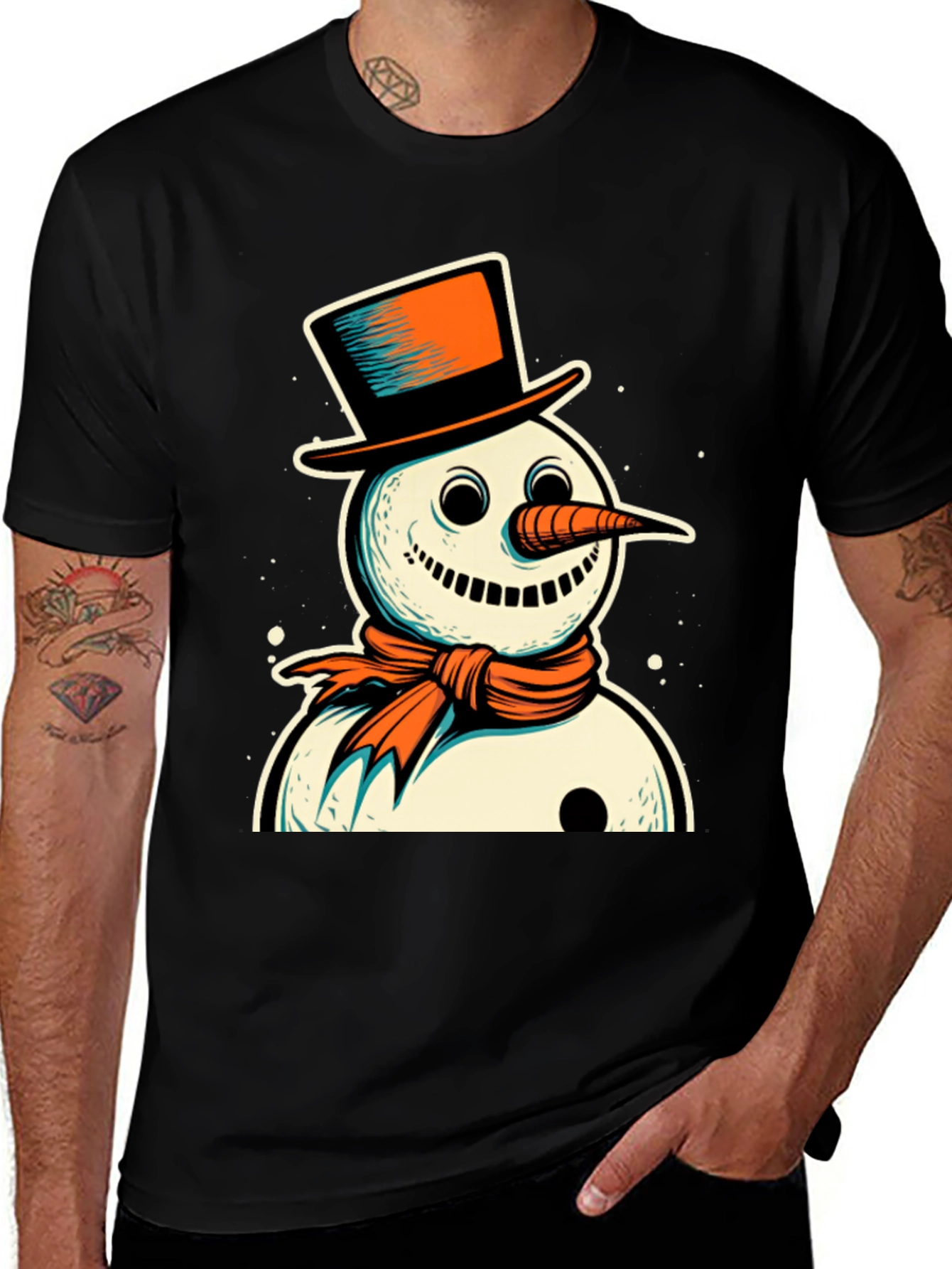 Snowman Graphic Tee - Festive Holiday Style
