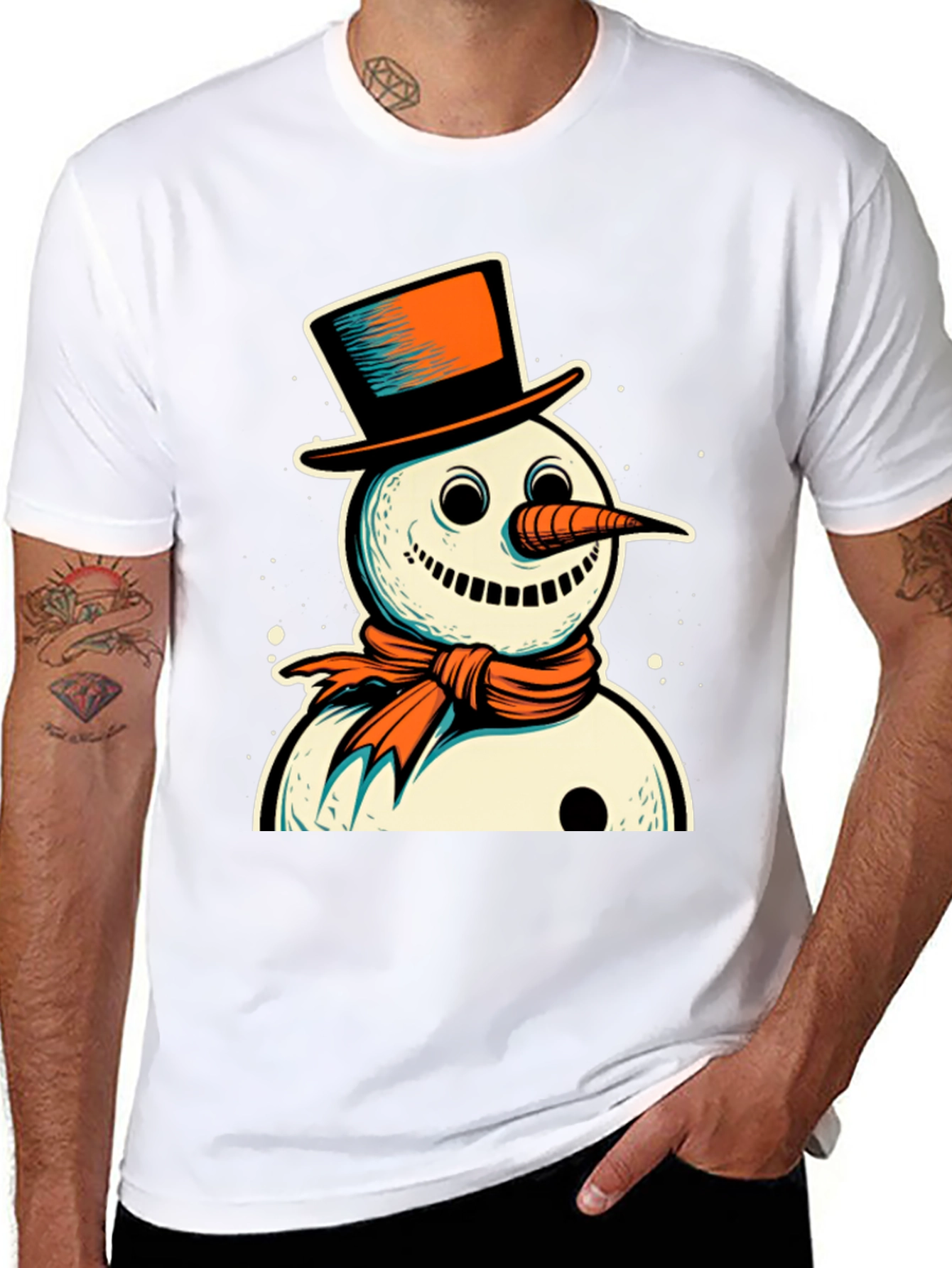 Snowman Graphic Tee - Festive Holiday Style