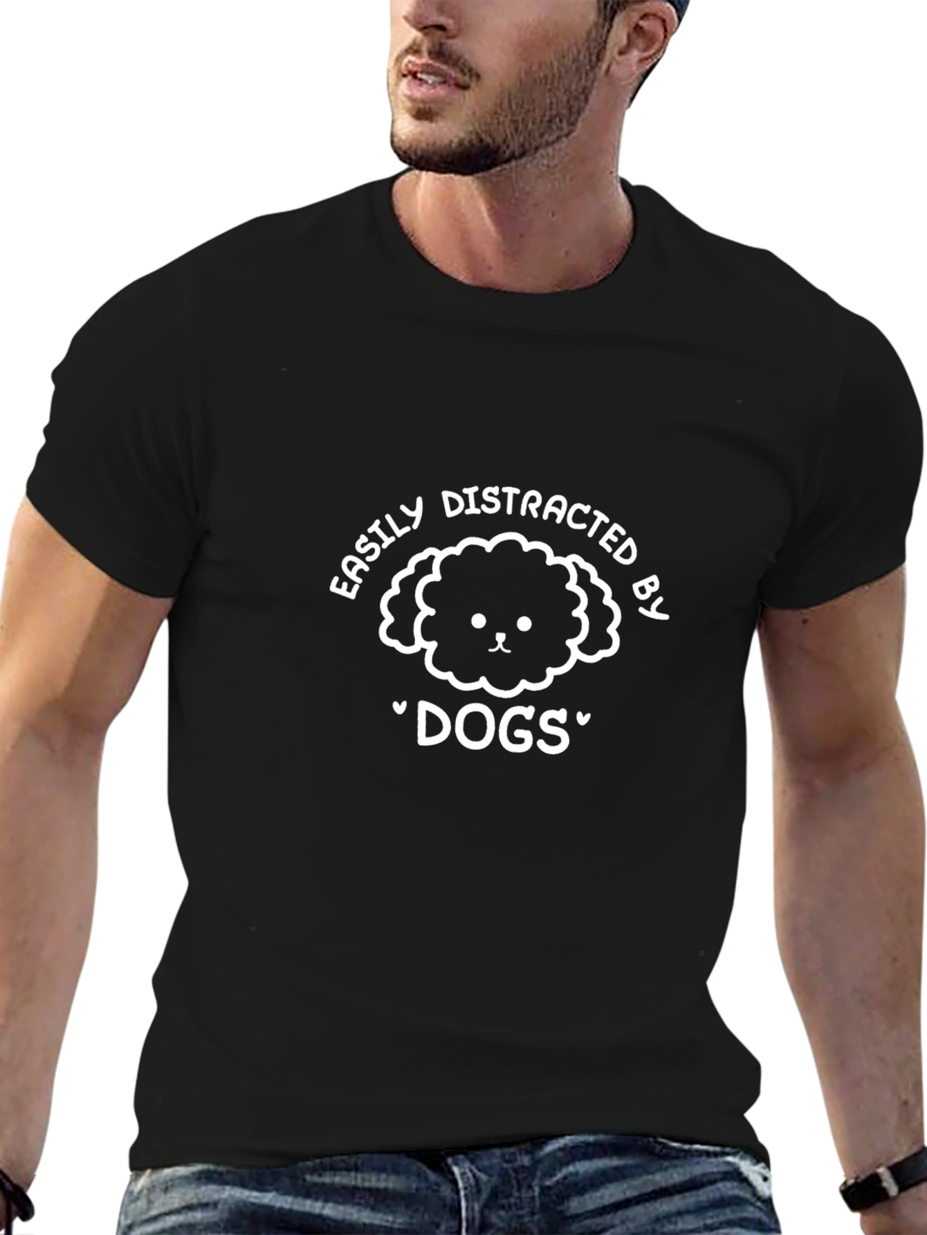 Easily Distracted by Dogs T-Shirt Cute Dog Lover Tee