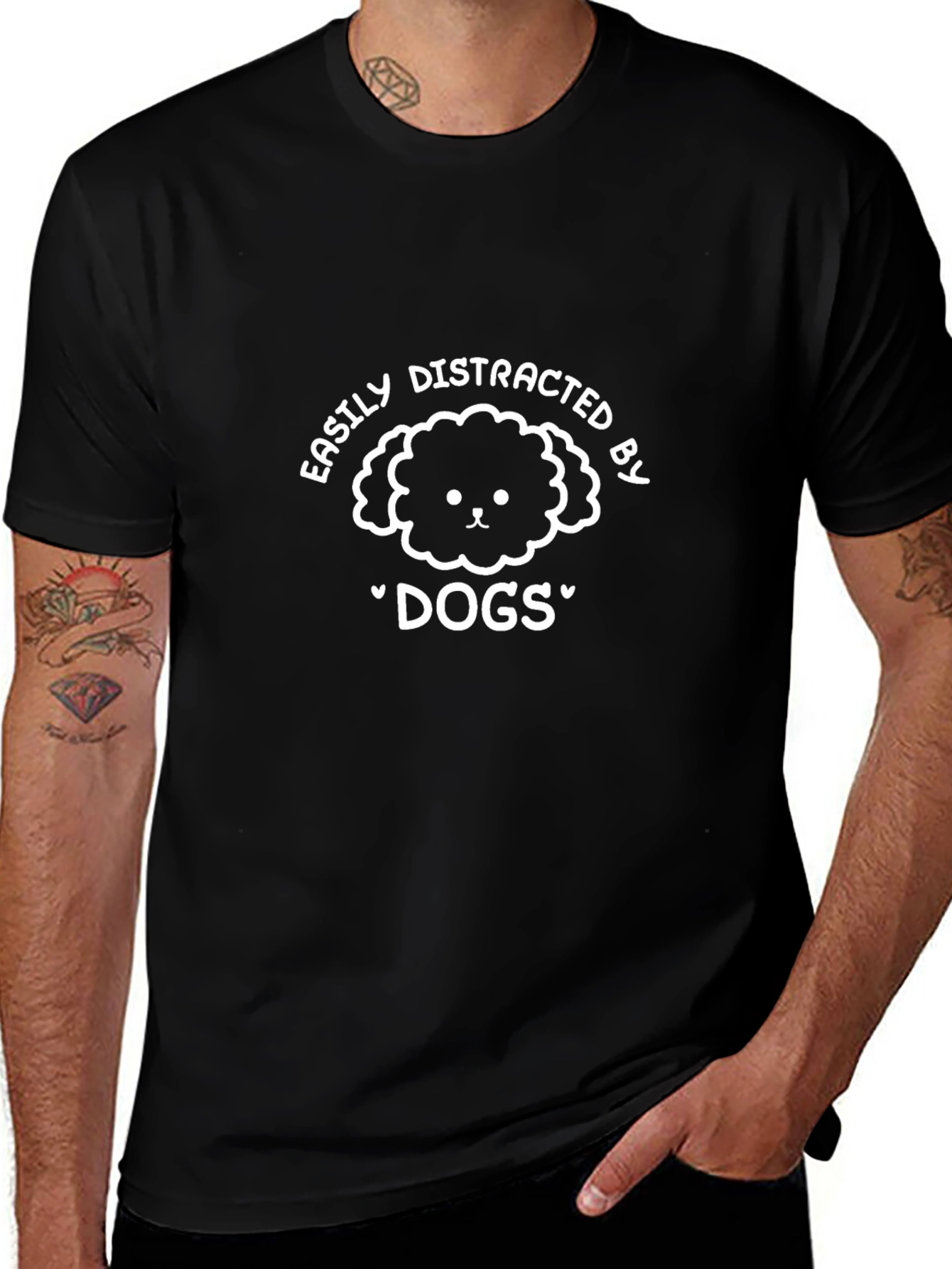 Easily Distracted by Dogs T-Shirt Cute Dog Lover Tee