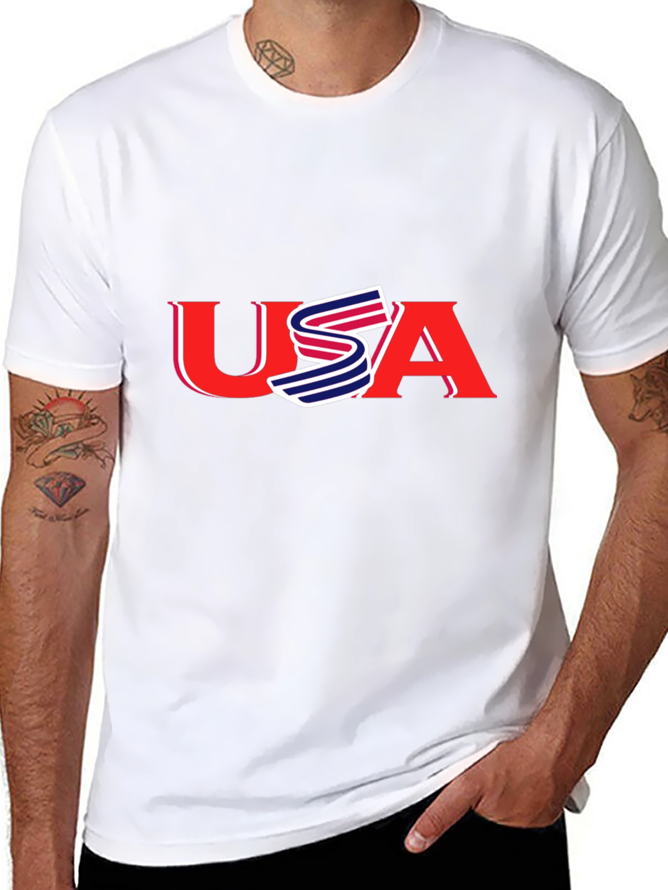 USA Graphic Black T-Shirt - Patriotic Style