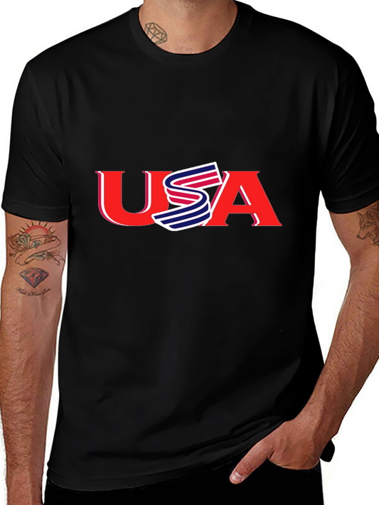 USA Graphic Black T-Shirt - Patriotic Style