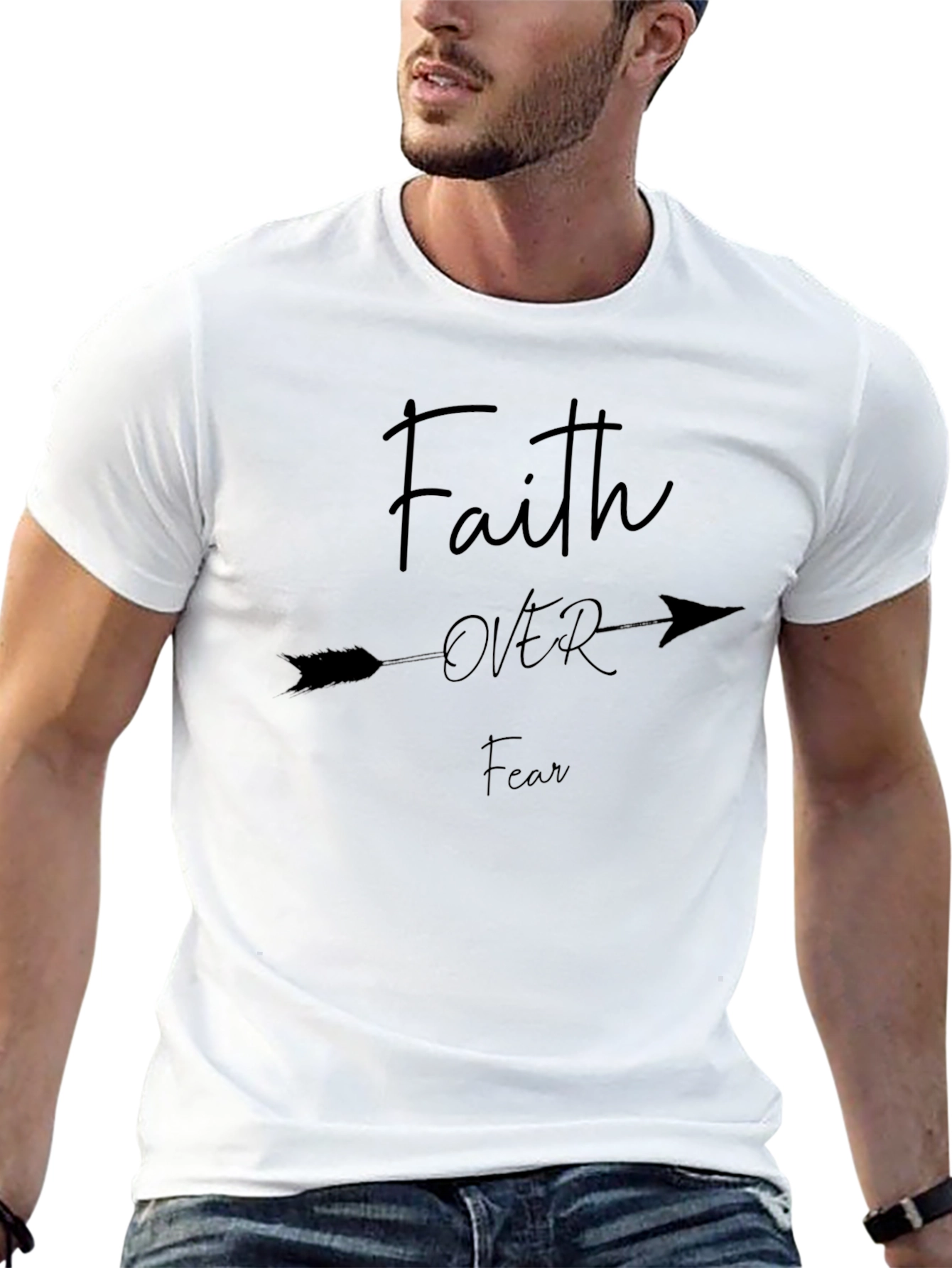 Faith Over Fear Arrow T-Shirt - Religious Graphic Tee