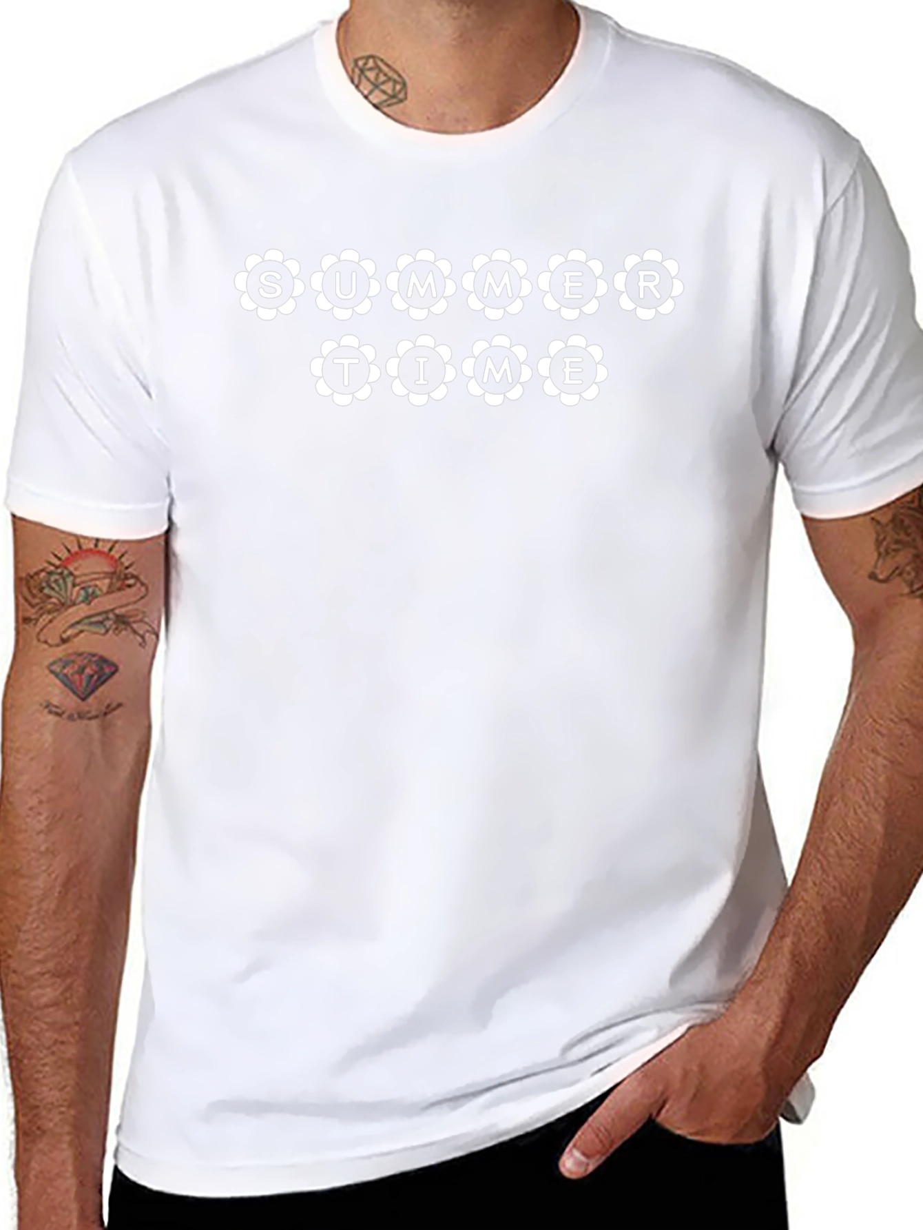 Summer Time Daisy Graphic Tee - Black
