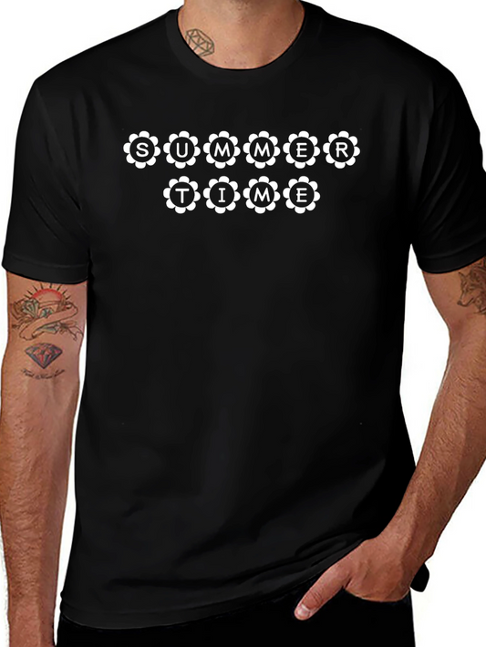 Summer Time Daisy Graphic Tee - Black