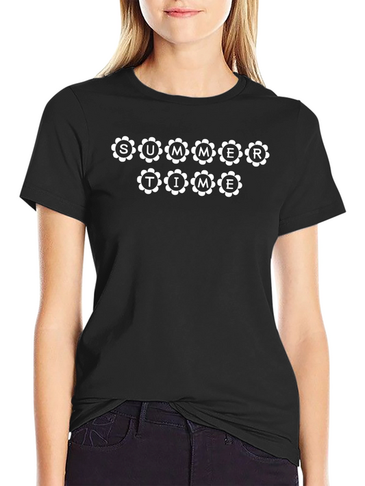 Summer Time Daisy Graphic Tee - Black