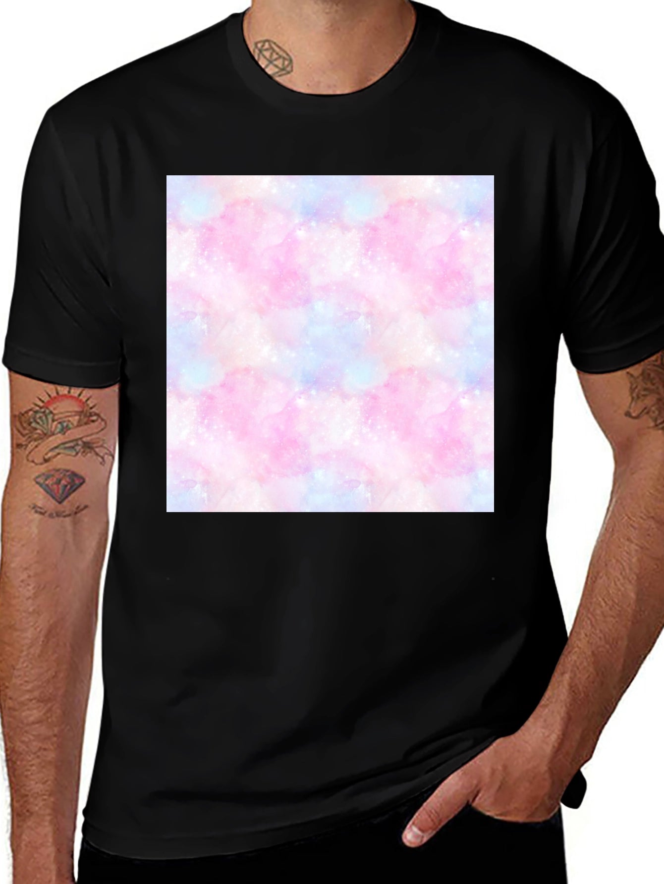 Galaxy Print T-Shirt - Trendy Cotton Blend Tee