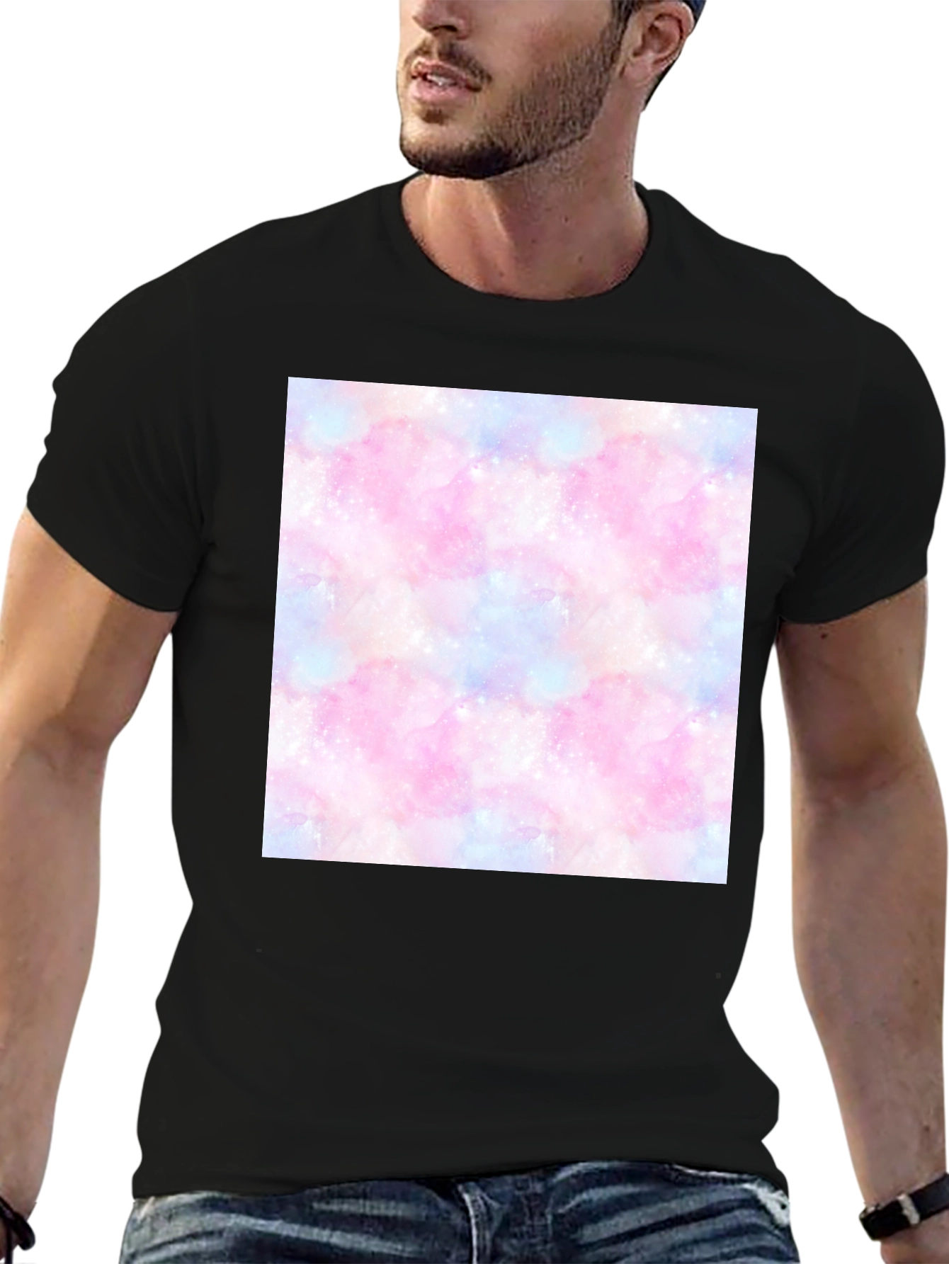 Galaxy Print T-Shirt - Trendy Cotton Blend Tee