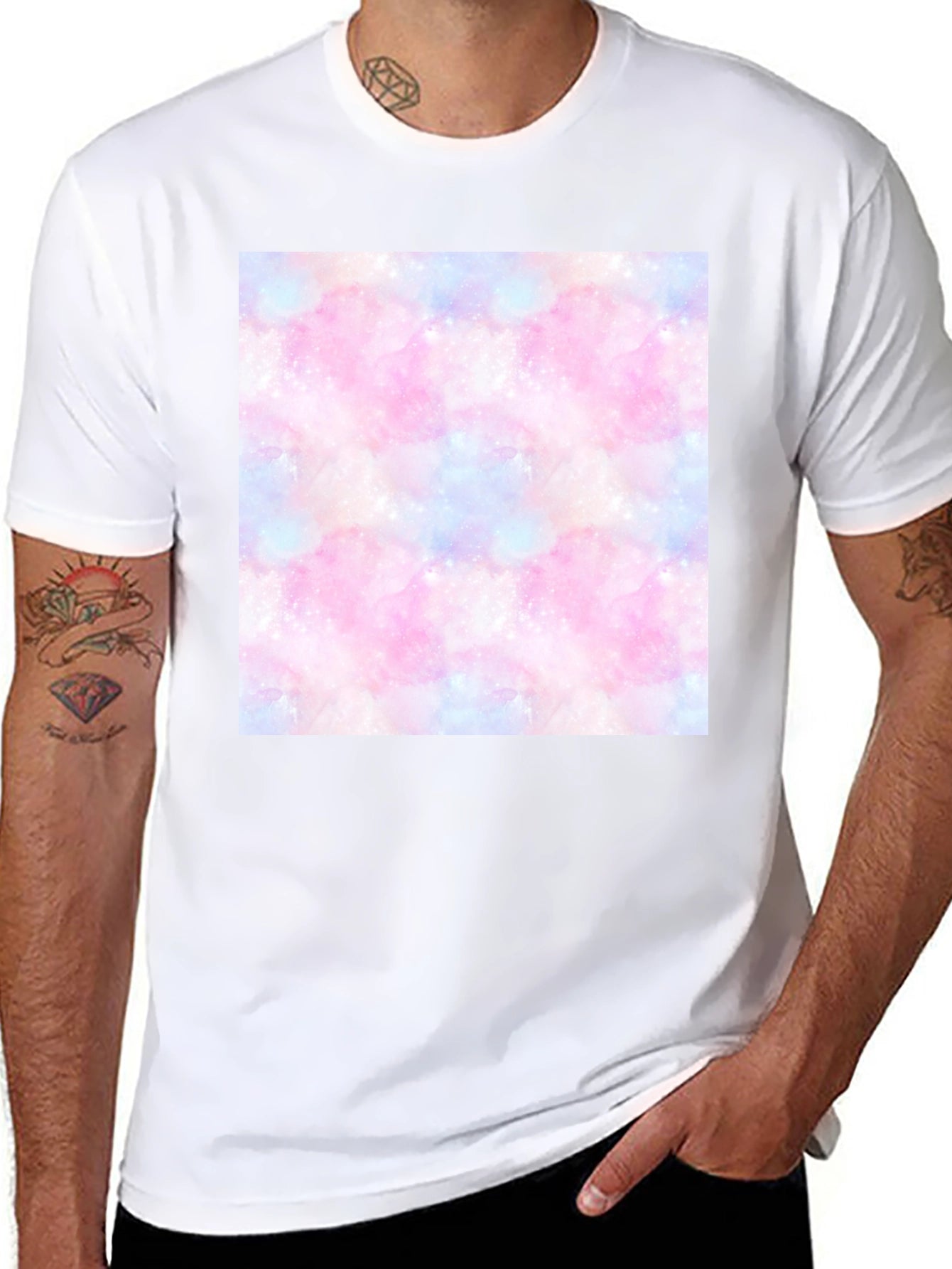 Galaxy Print T-Shirt - Trendy Cotton Blend Tee