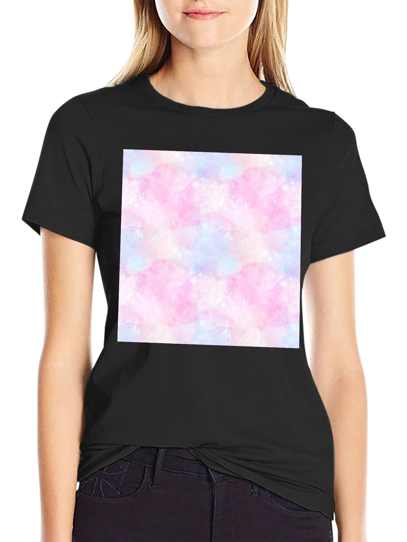 Galaxy Print T-Shirt - Trendy Cotton Blend Tee