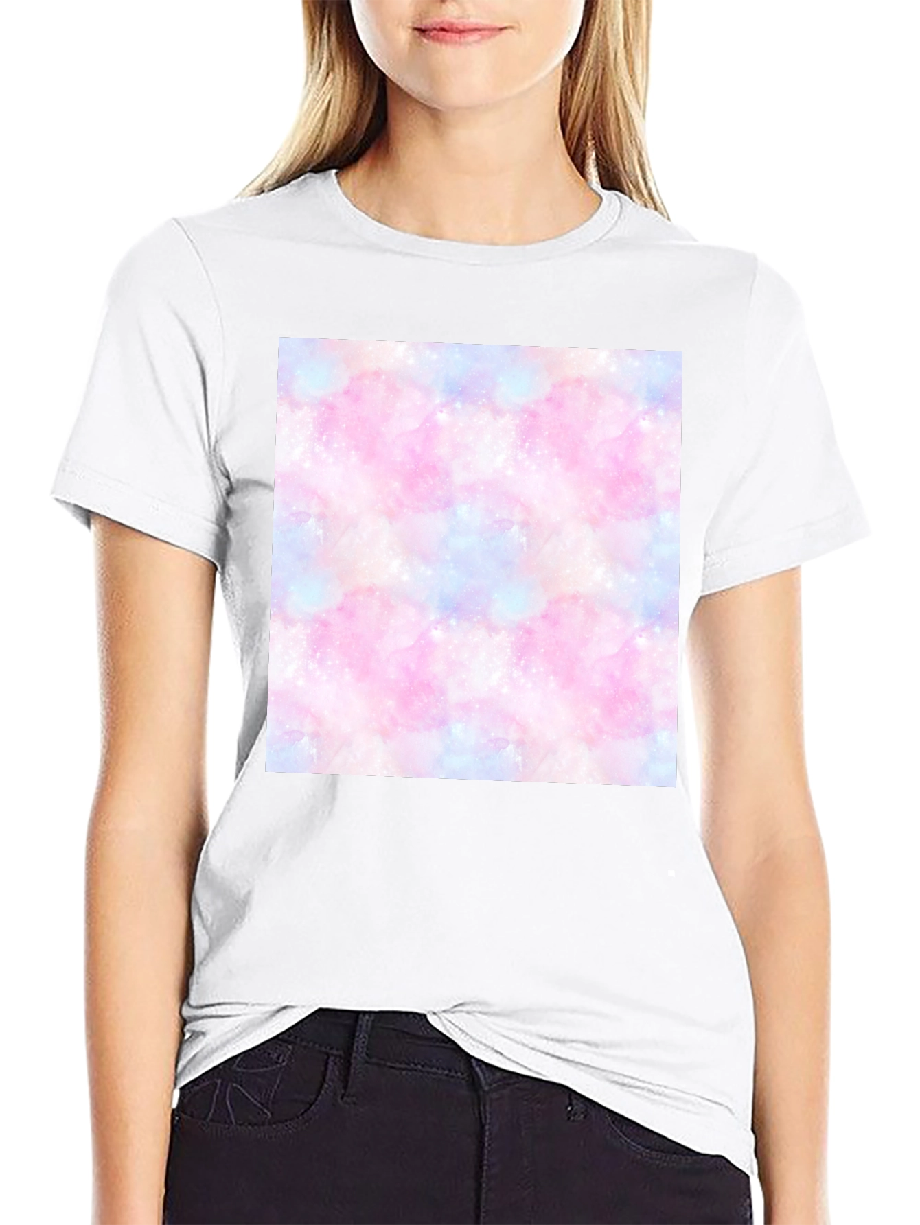 Galaxy Print T-Shirt - Trendy Cotton Blend Tee