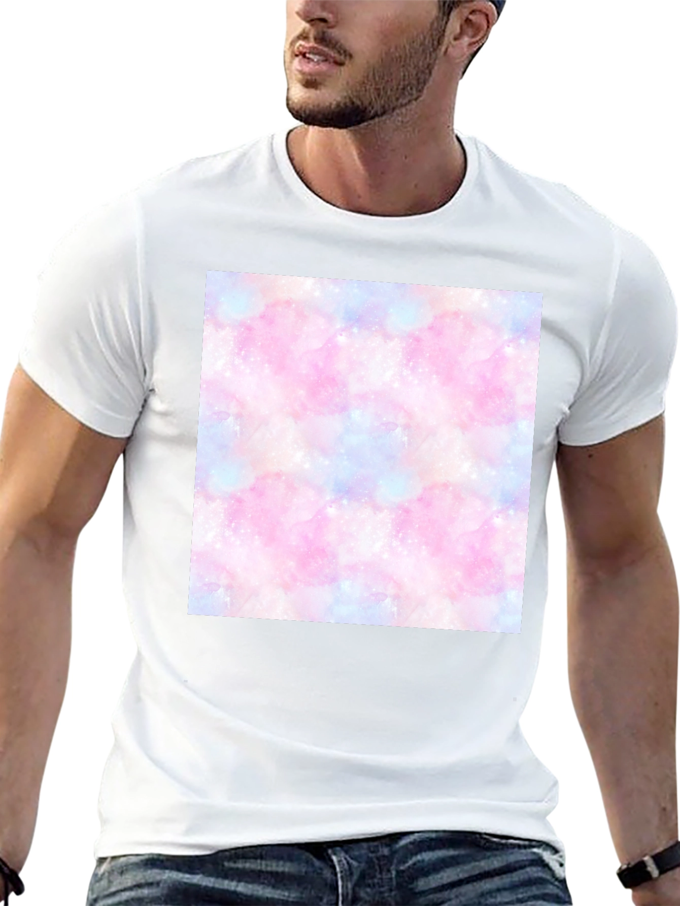 Galaxy Print T-Shirt - Trendy Cotton Blend Tee