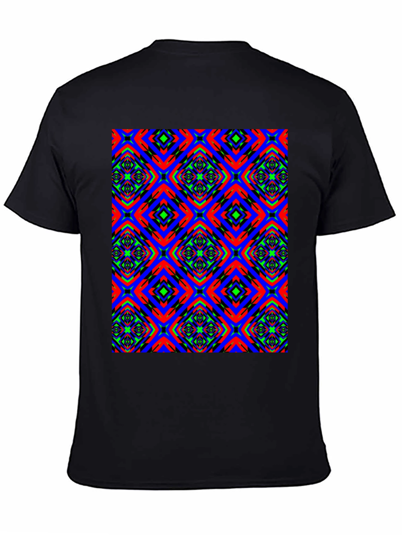 Vibrant Patterned Black T-Shirt
