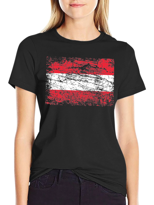 Distressed Austria Flag Graphic T-Shirt