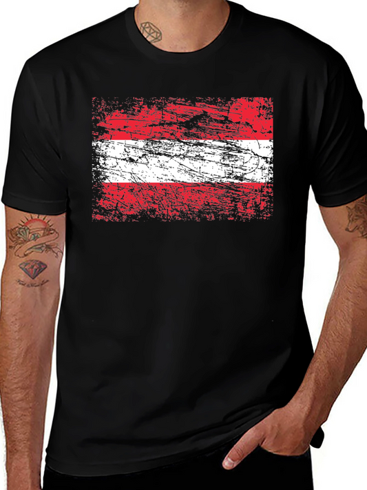Distressed Austria Flag Graphic T-Shirt