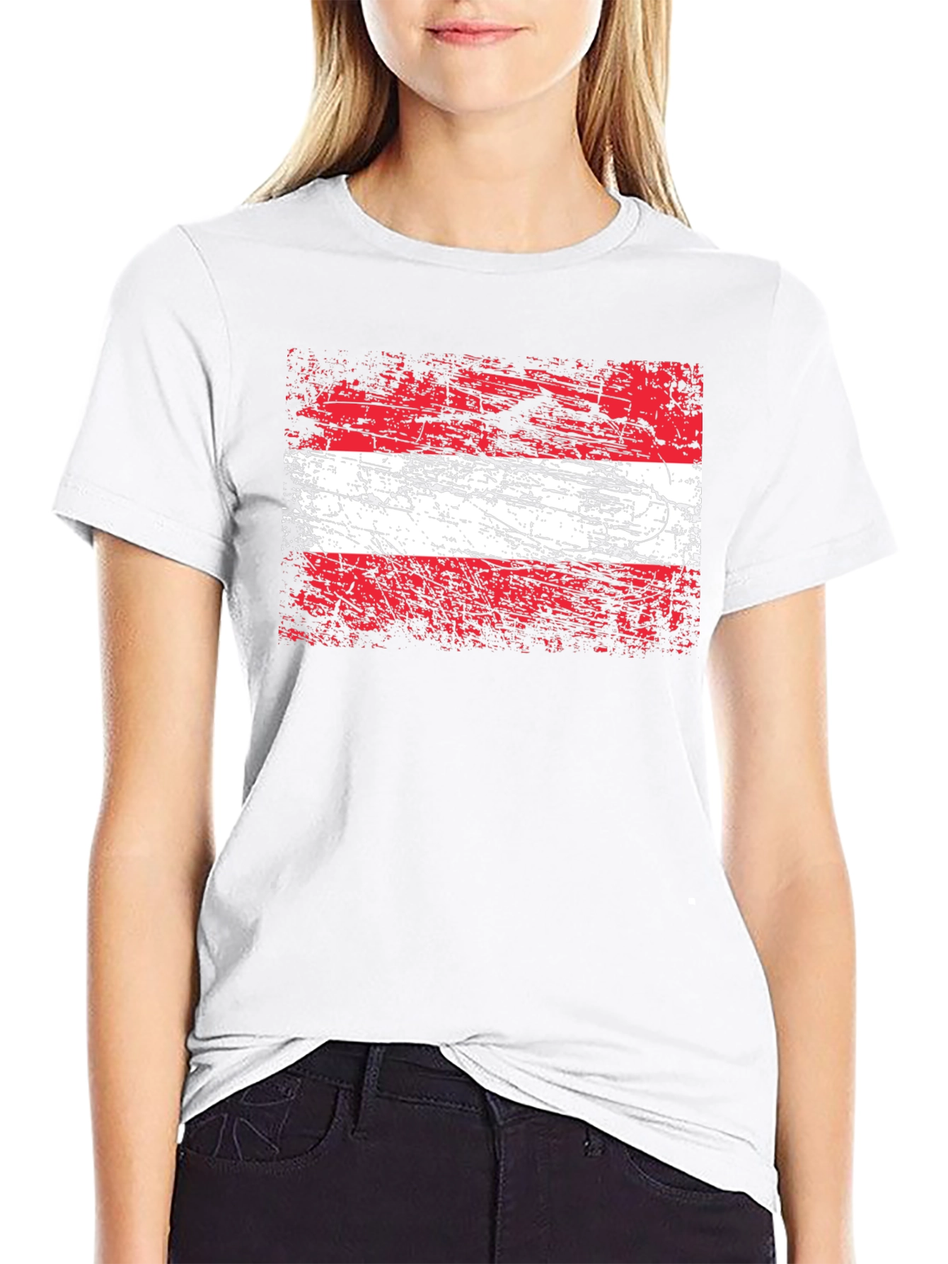 Distressed Austria Flag Graphic T-Shirt