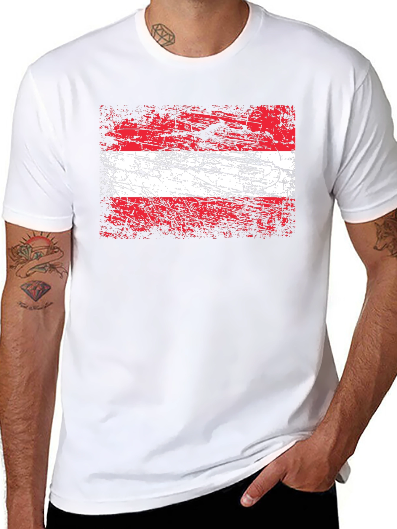 Distressed Austria Flag Graphic T-Shirt