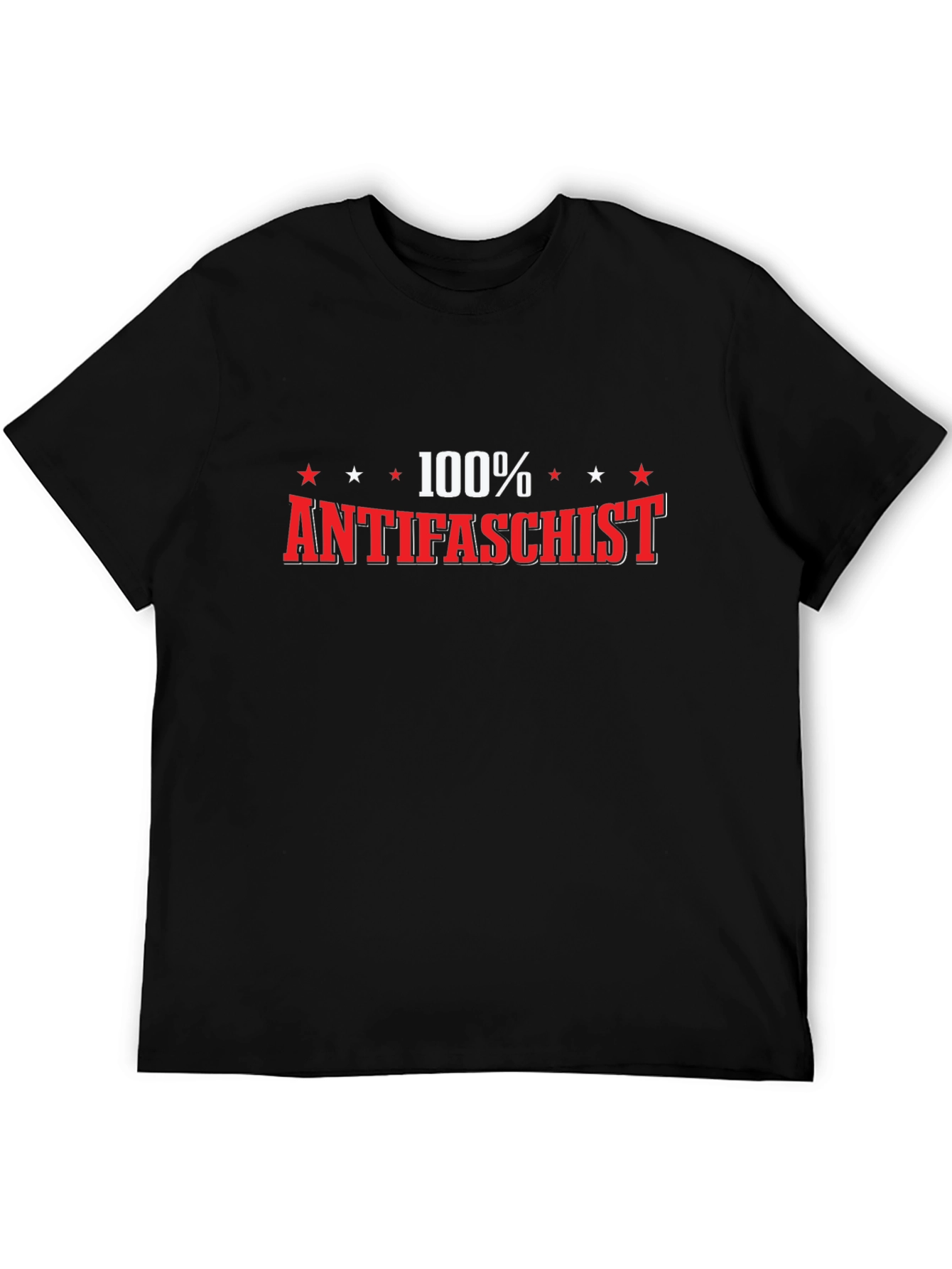 100% Antifascist Black T-Shirt - Bold Statement Tee