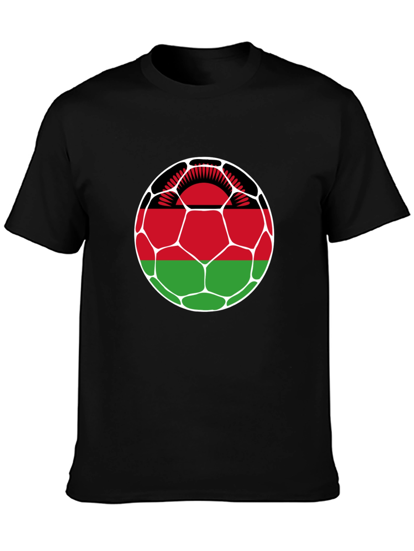 Malawi Flag Soccer Ball Graphic Tee