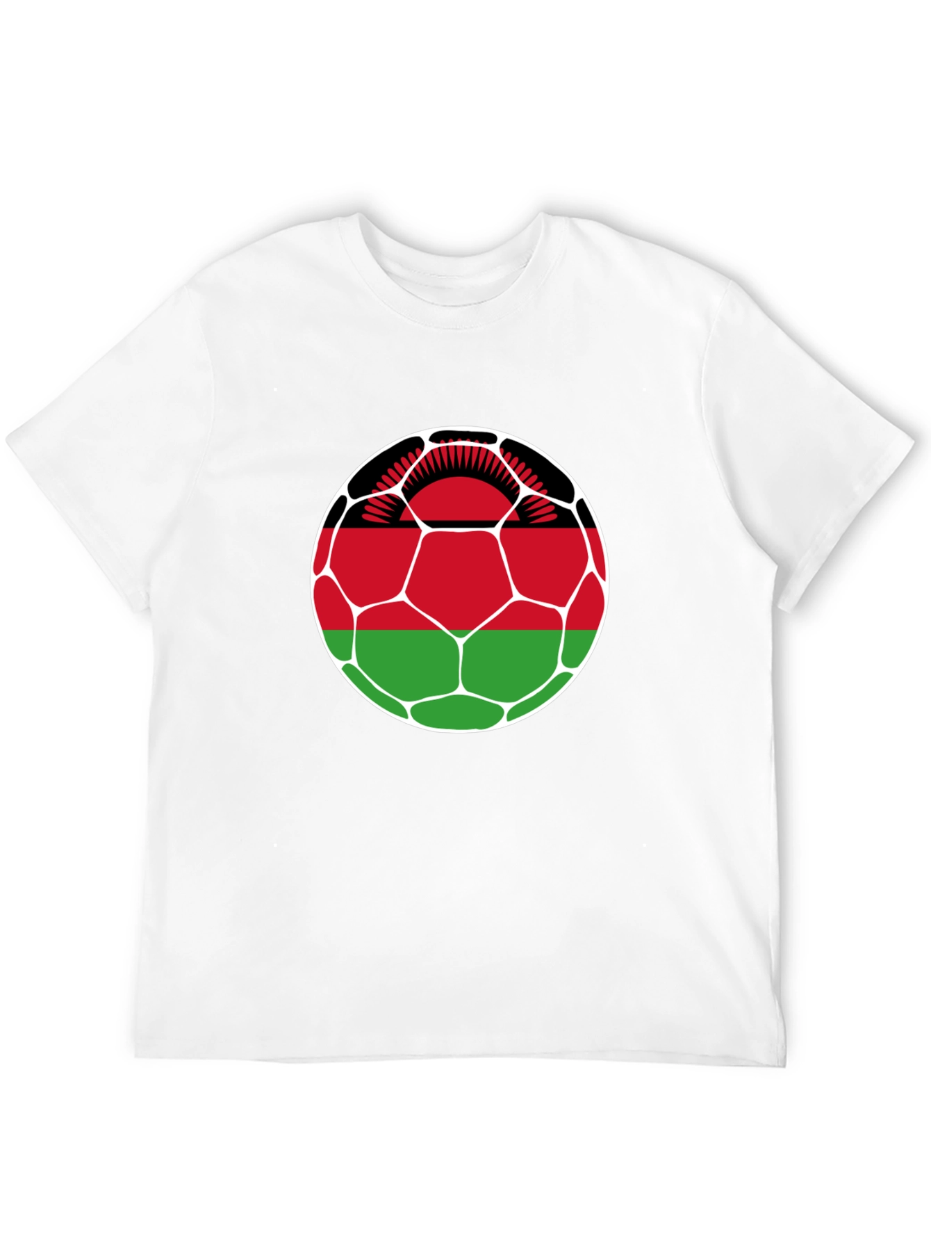 Malawi Flag Soccer Ball Graphic Tee