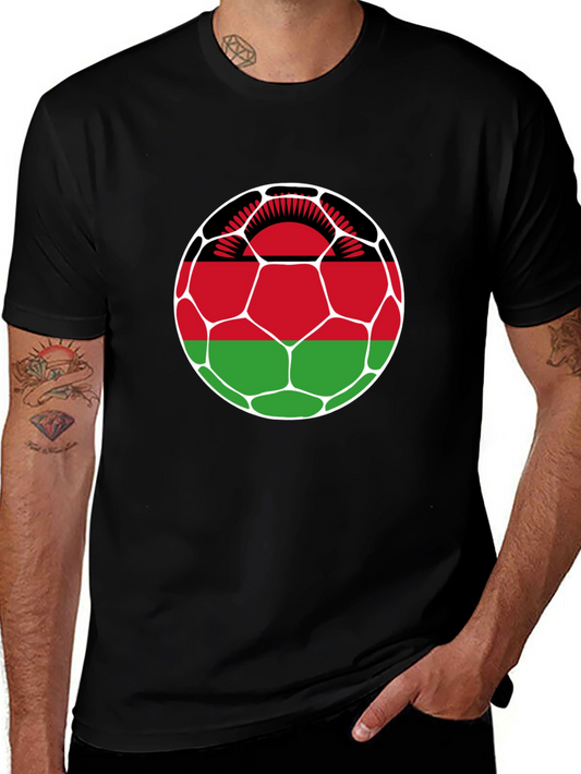 Malawi Flag Soccer Ball Graphic Tee
