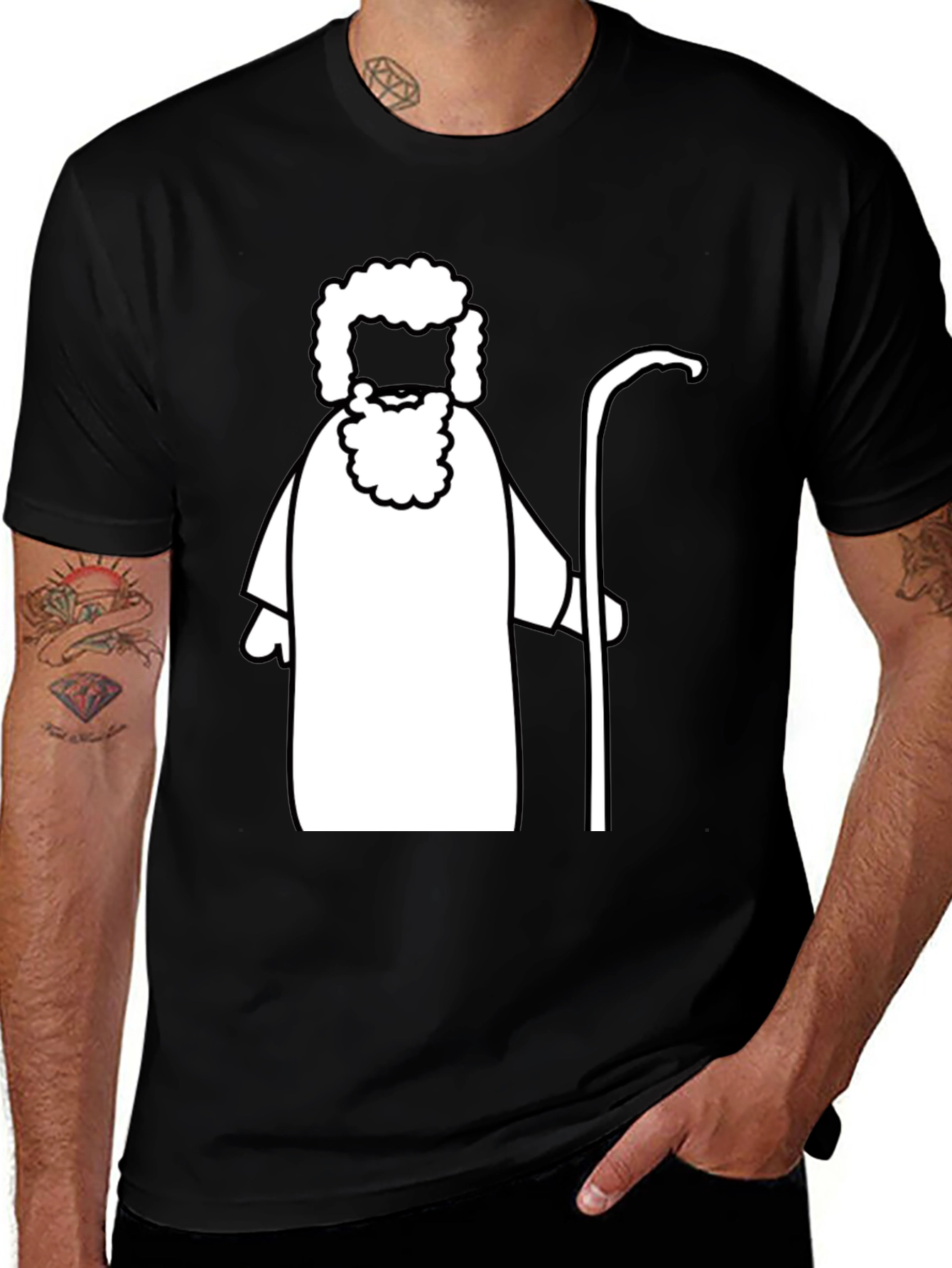Moses Graphic Tee - Biblical Cartoon Shirt