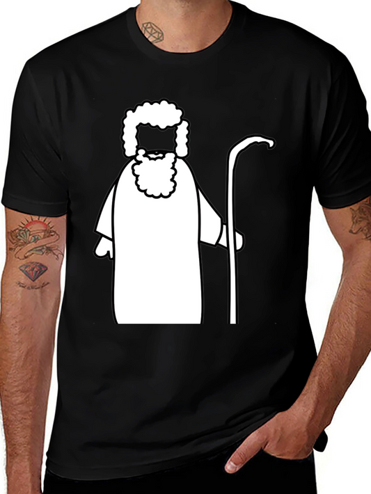 Moses Graphic Tee - Biblical Cartoon Shirt