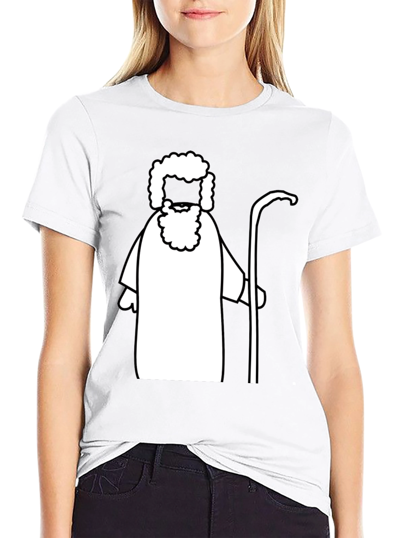 Moses Graphic Tee - Biblical Cartoon Shirt