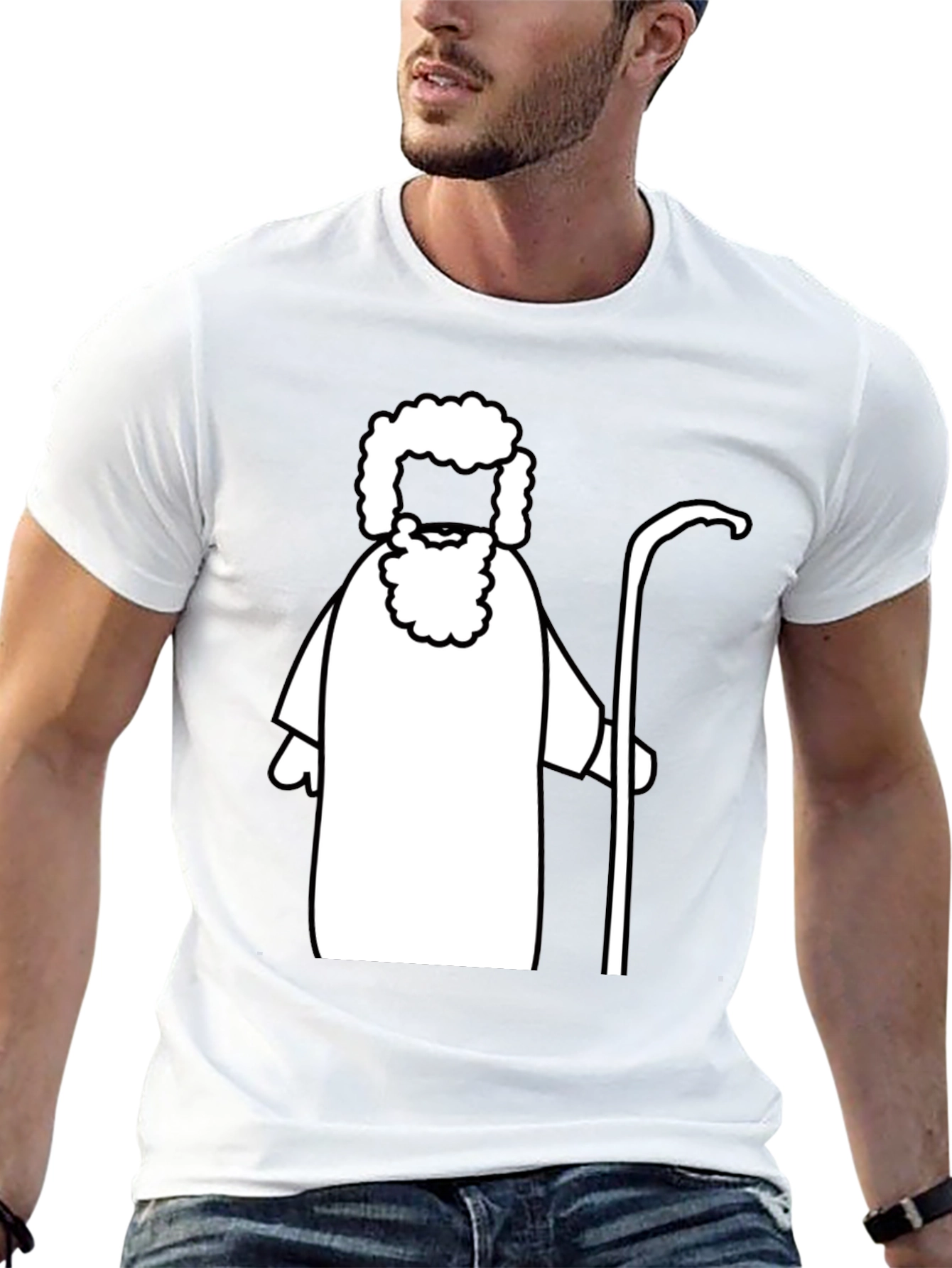 Moses Graphic Tee - Biblical Cartoon Shirt