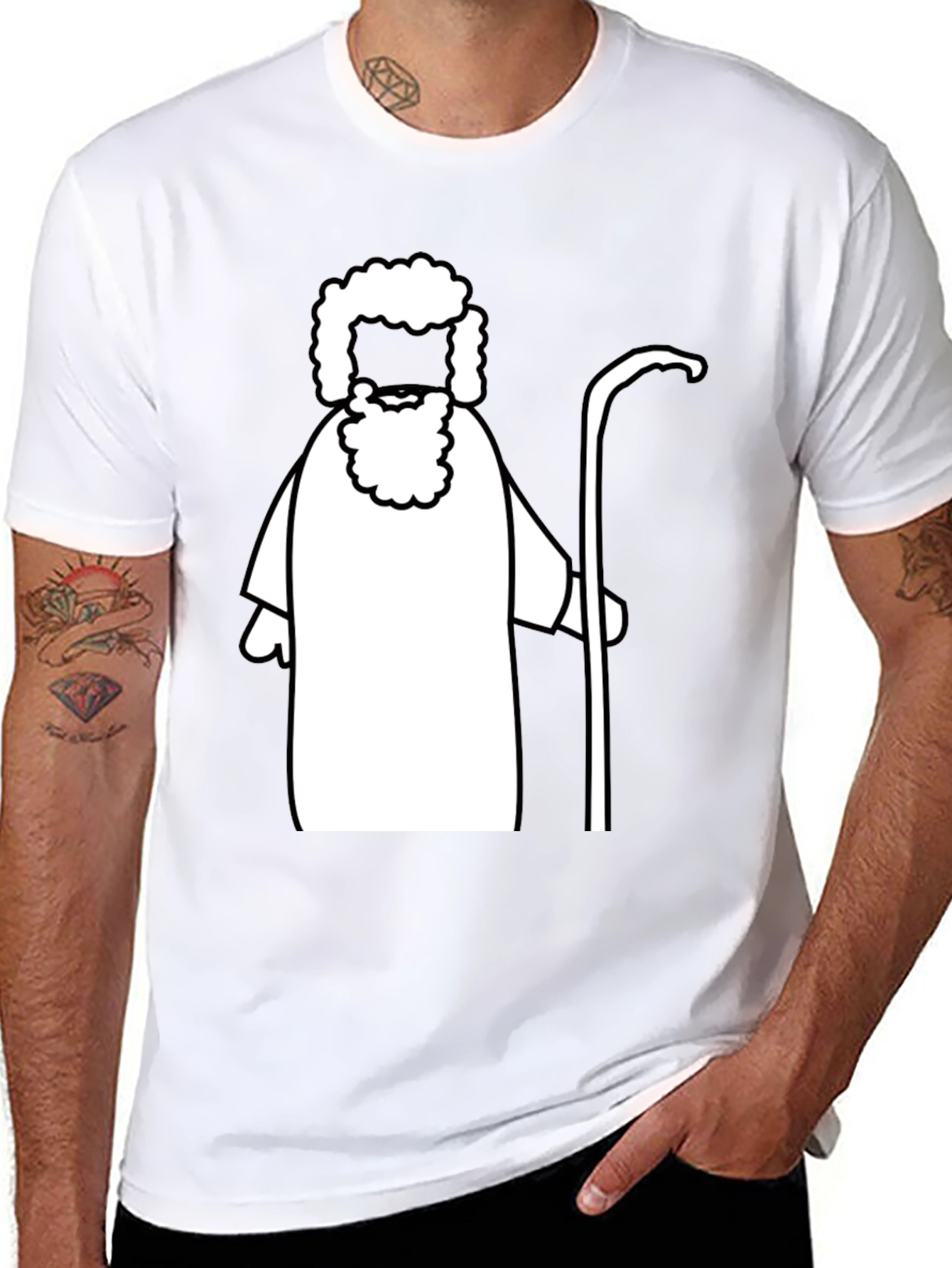 Moses Graphic Tee - Biblical Cartoon Shirt