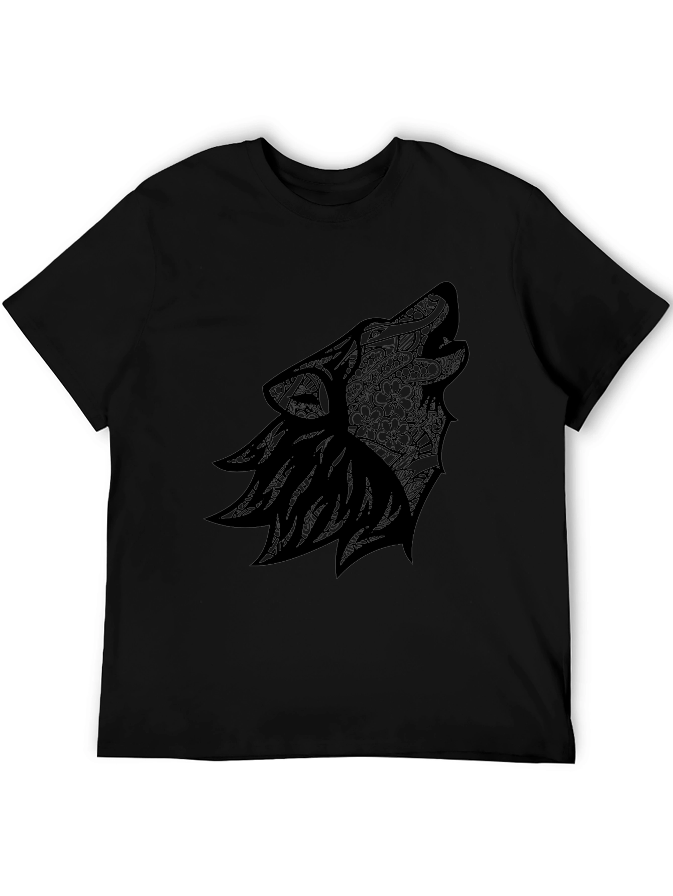 Wolf Art Black T-Shirt - Modern Graphic Tee