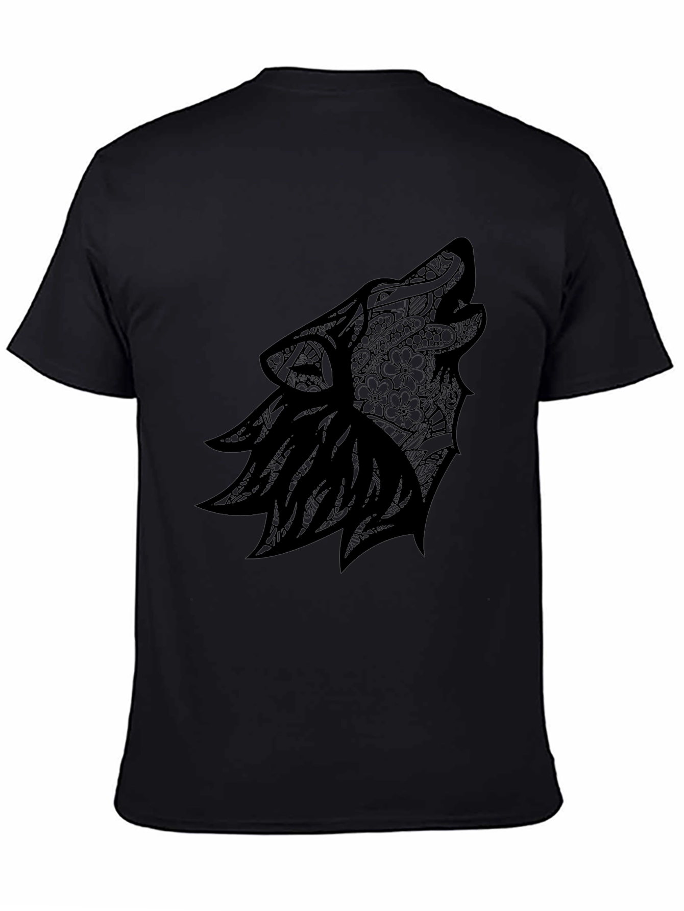 Wolf Art Black T-Shirt - Modern Graphic Tee
