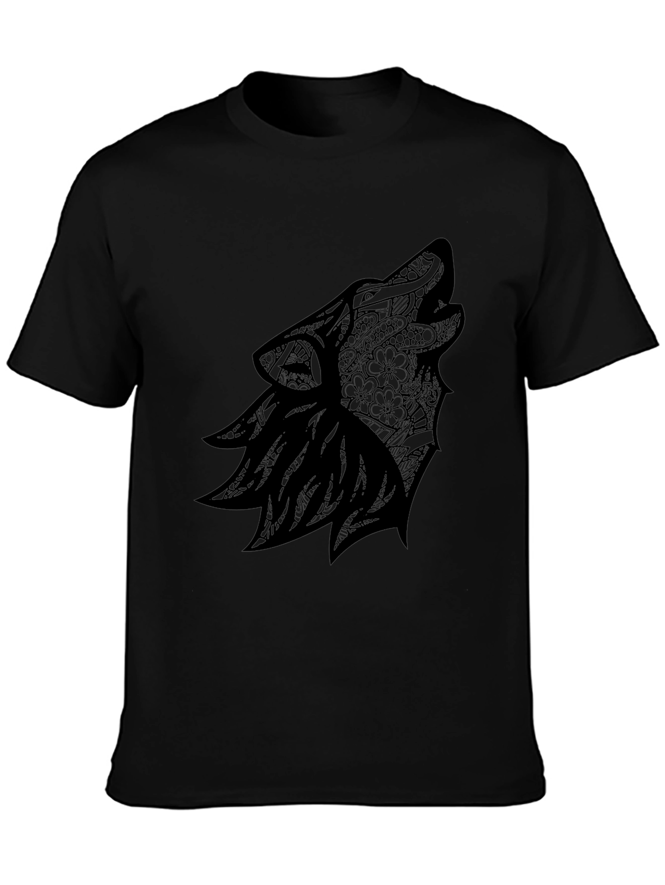 Wolf Art Black T-Shirt - Modern Graphic Tee