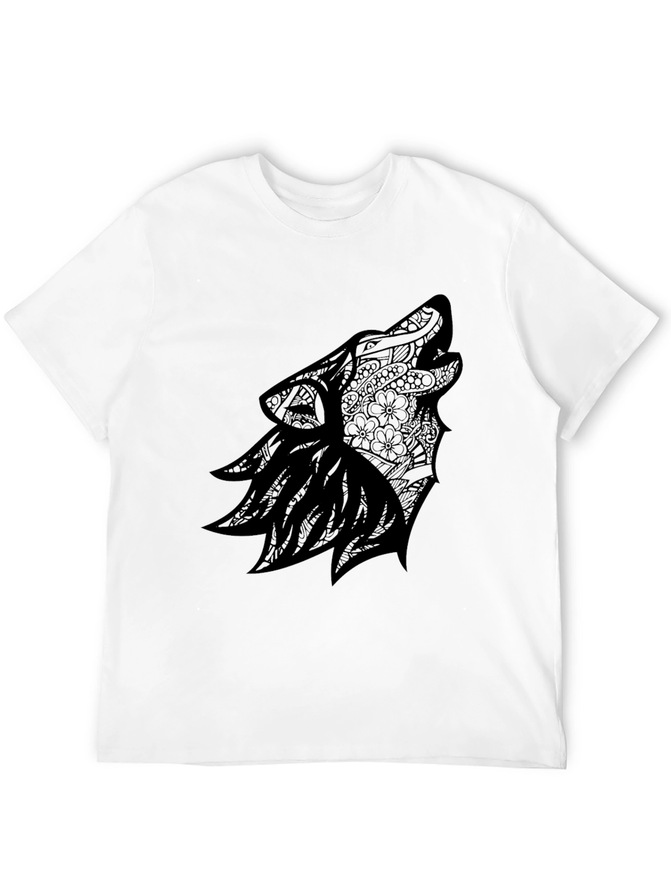 Wolf Art Black T-Shirt - Modern Graphic Tee