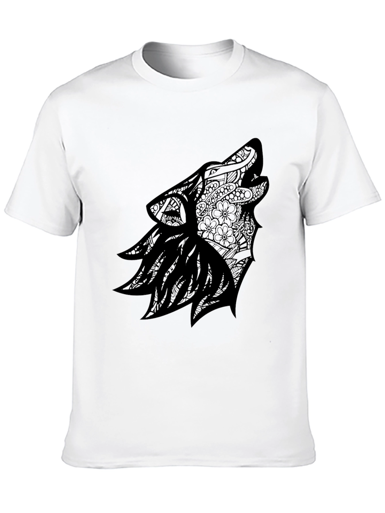 Wolf Art Black T-Shirt - Modern Graphic Tee