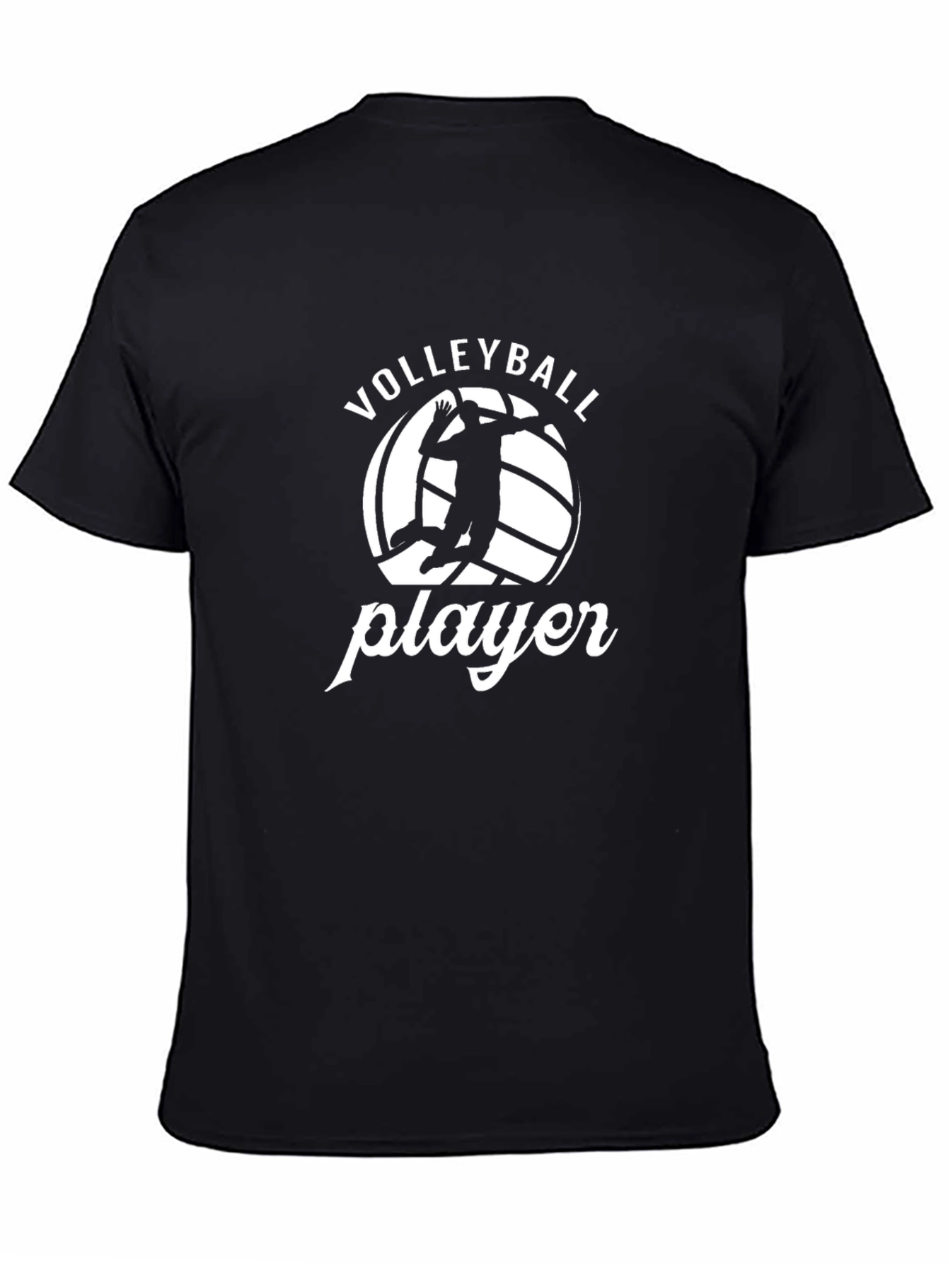 Volleyball Player Graphic T-Shirt - Black
