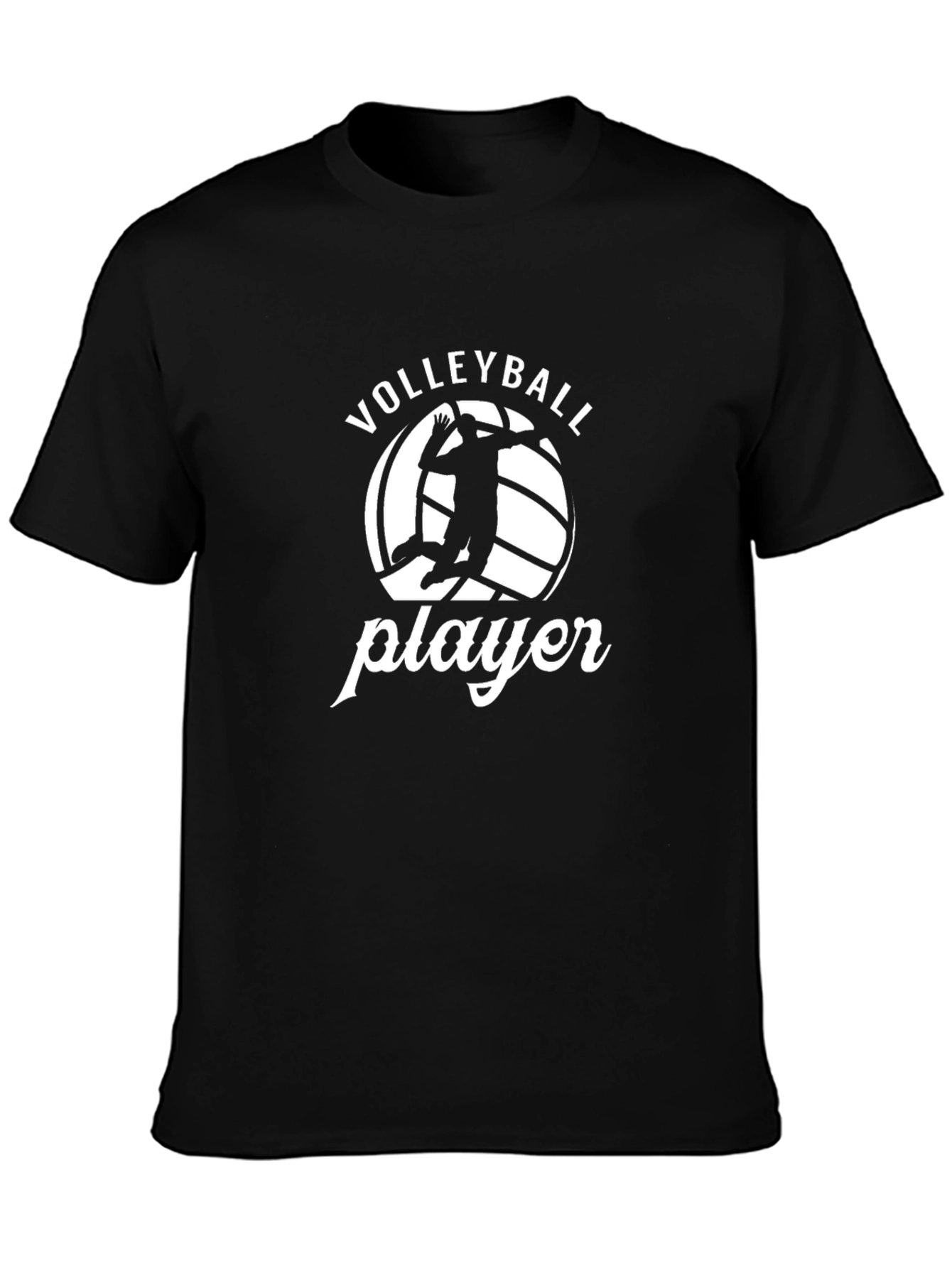 Volleyball Player Graphic T-Shirt - Black