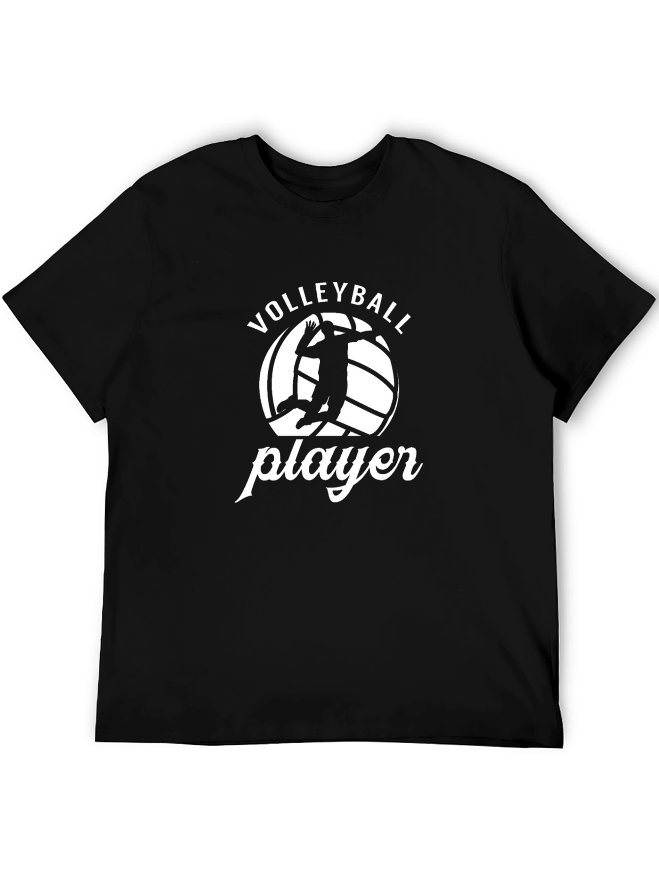 Volleyball Player Graphic T-Shirt - Black