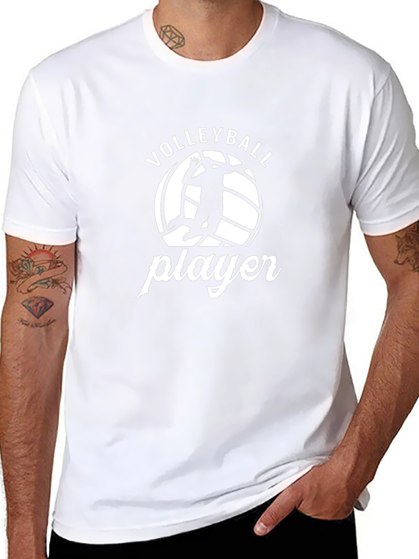 Volleyball Player Graphic T-Shirt - Black