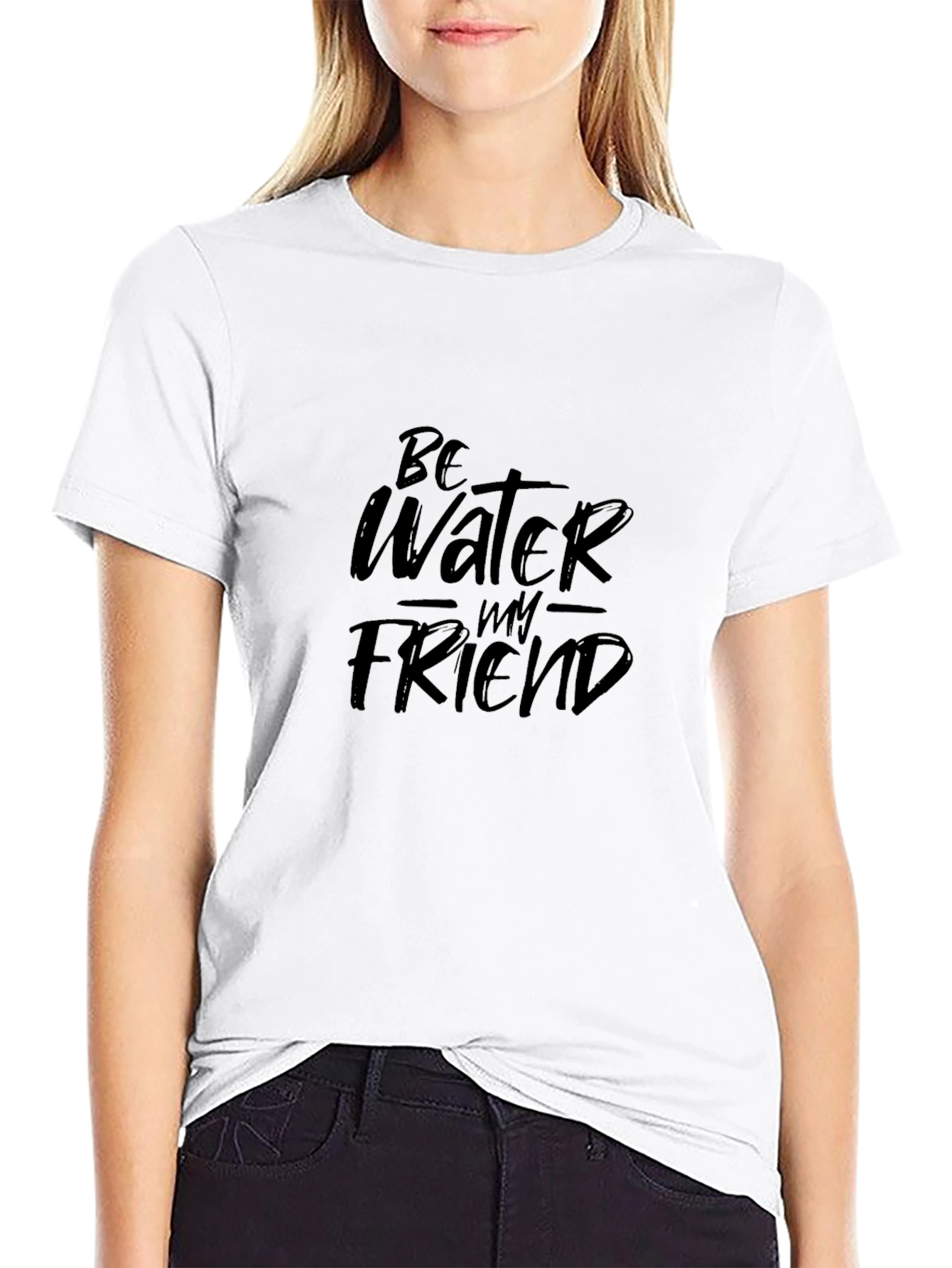 Be Water My Friend Graphic T-Shirt - Black