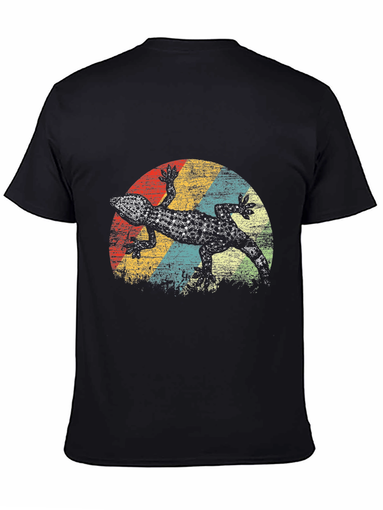Retro Gecko Graphic Tee - Mens Black T-Shirt