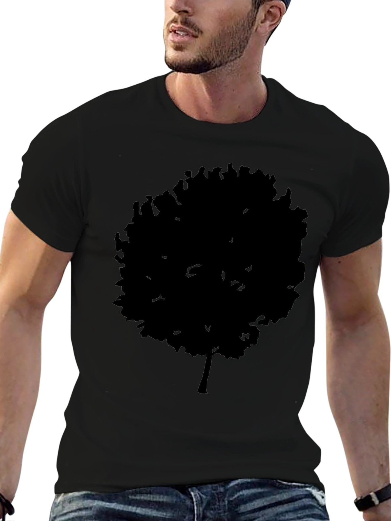 Silhouette Tree Black Graphic Tee - Modern Casual Style