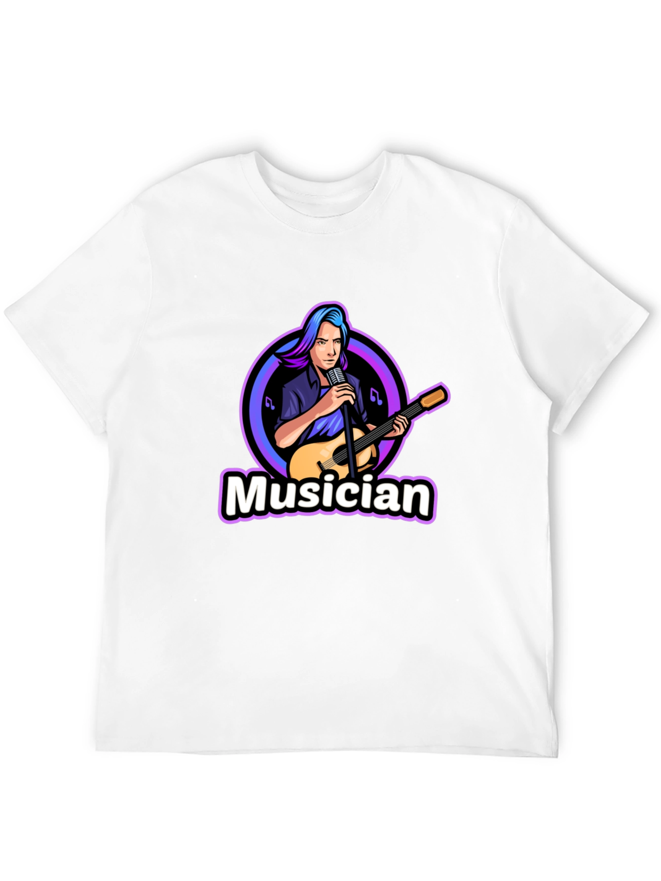 Musician Graphic Black T-Shirt - Music Lover Tee