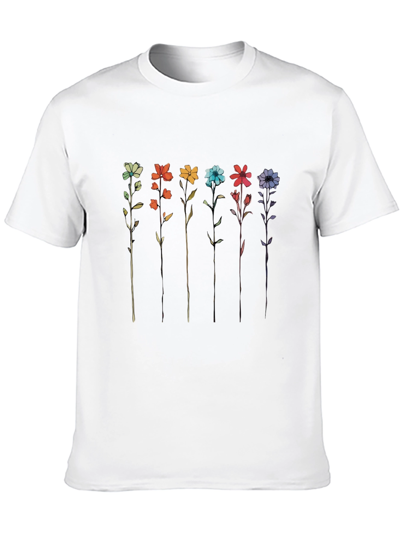 Rainbow Flower Graphic T-Shirt